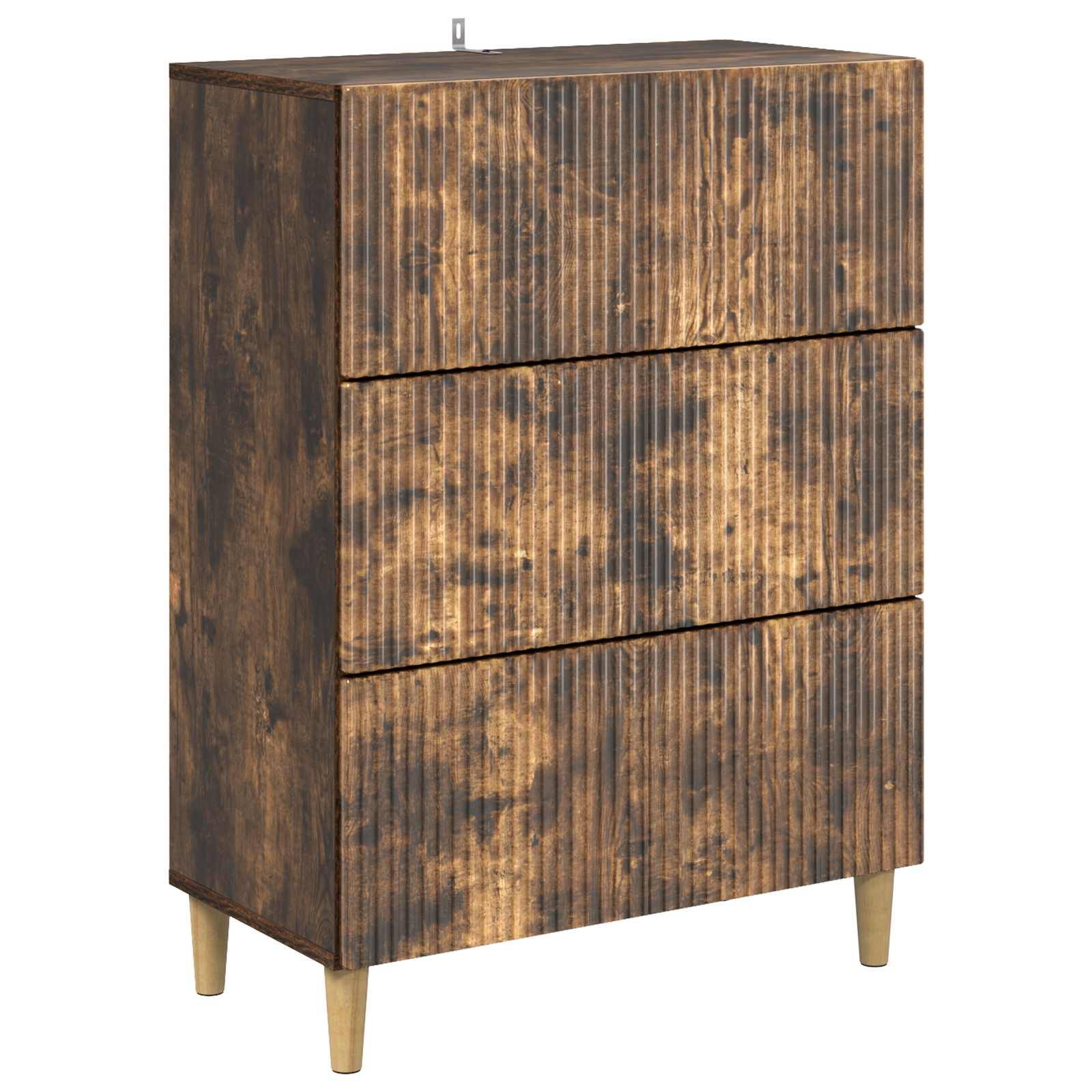 vidaXL Schubladenschrank Geräucherte Eiche 66 x 34,5 x 90 cm