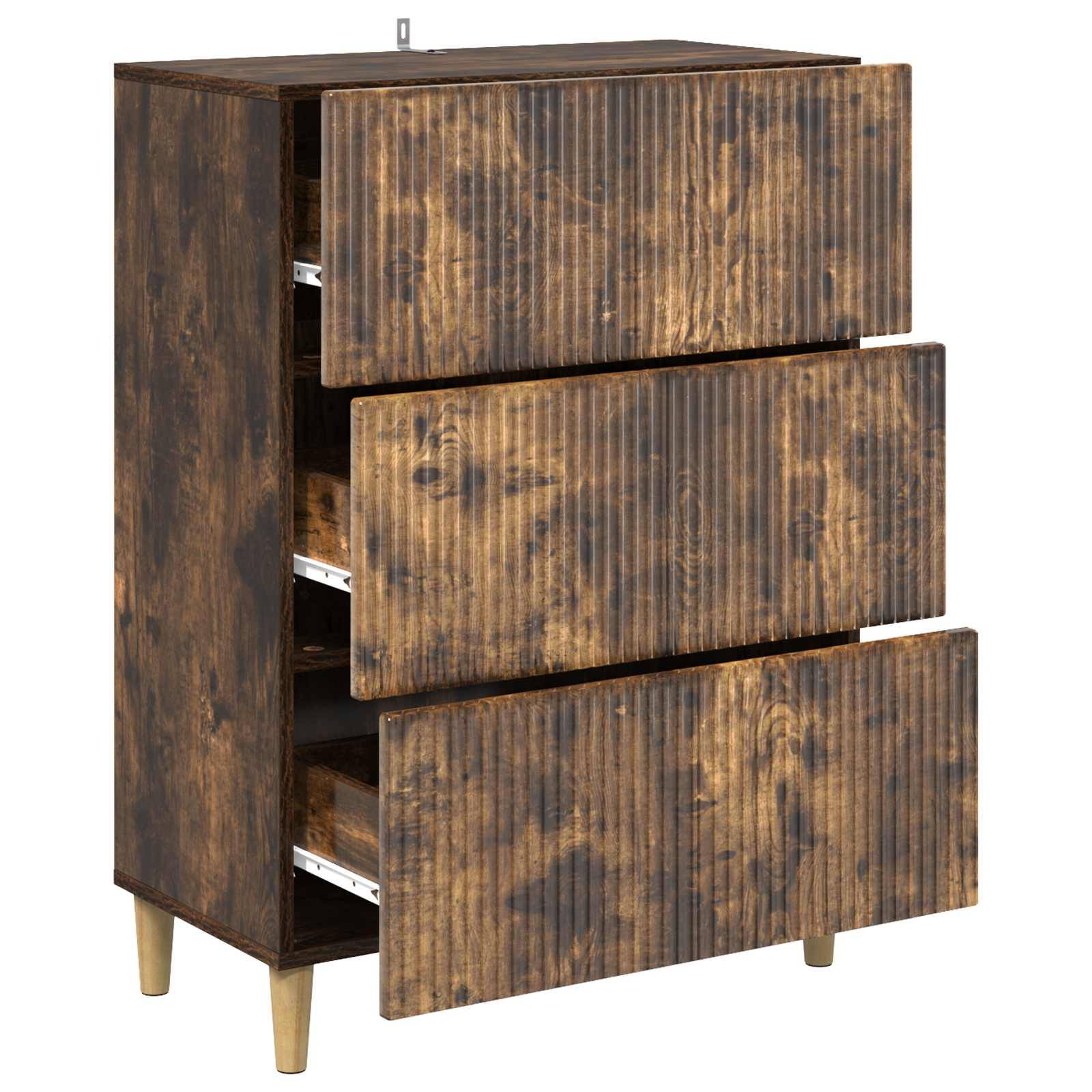 vidaXL Schubladenschrank Geräucherte Eiche 66 x 34,5 x 90 cm