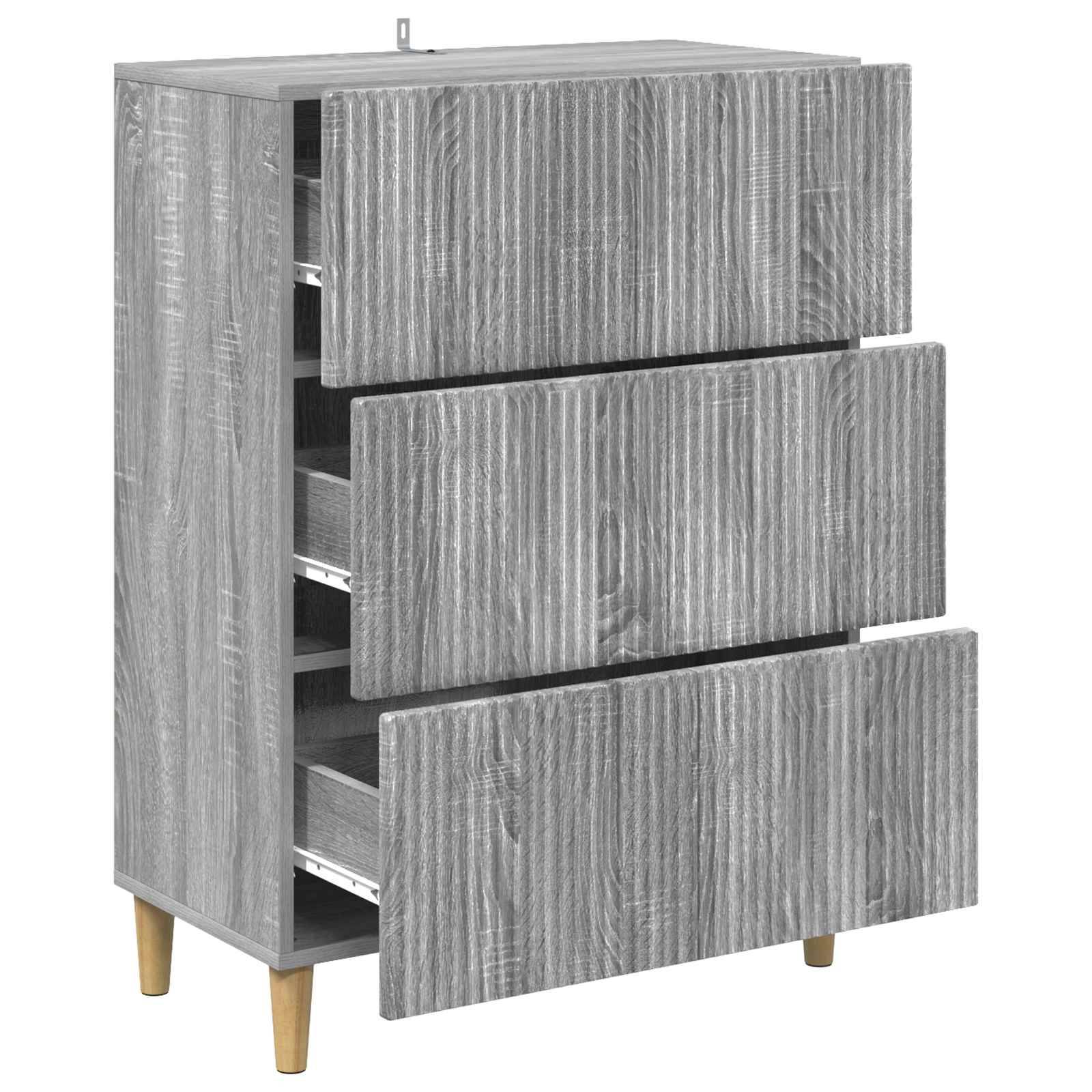 vidaXL Schubladenschrank Graues Sonoma 66 x 34,5 x 90 cm Holzwerkstoff