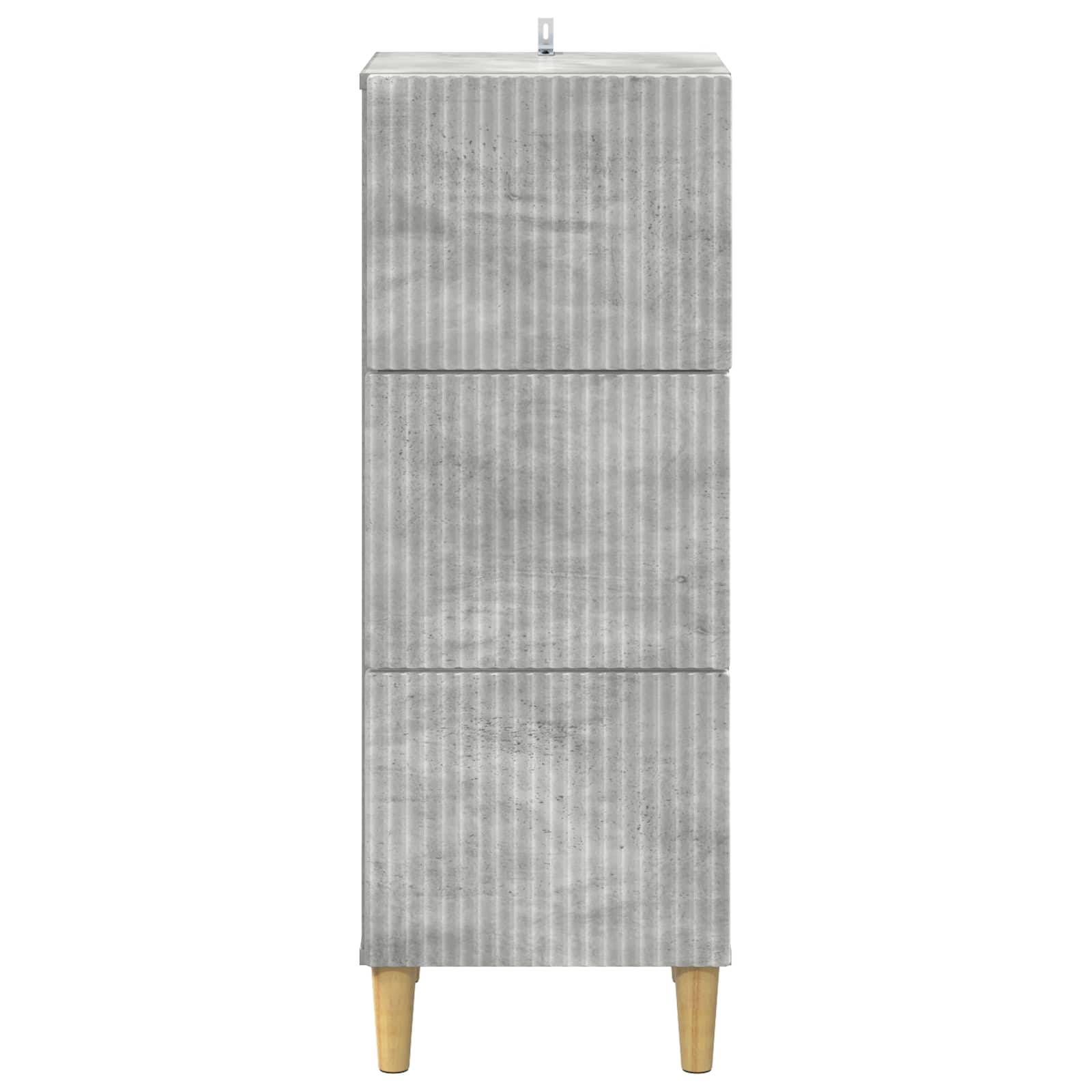 vidaXL Schubladenschrank Betongrau 33 x 34,5 x 90 cm Holzwerkstoff