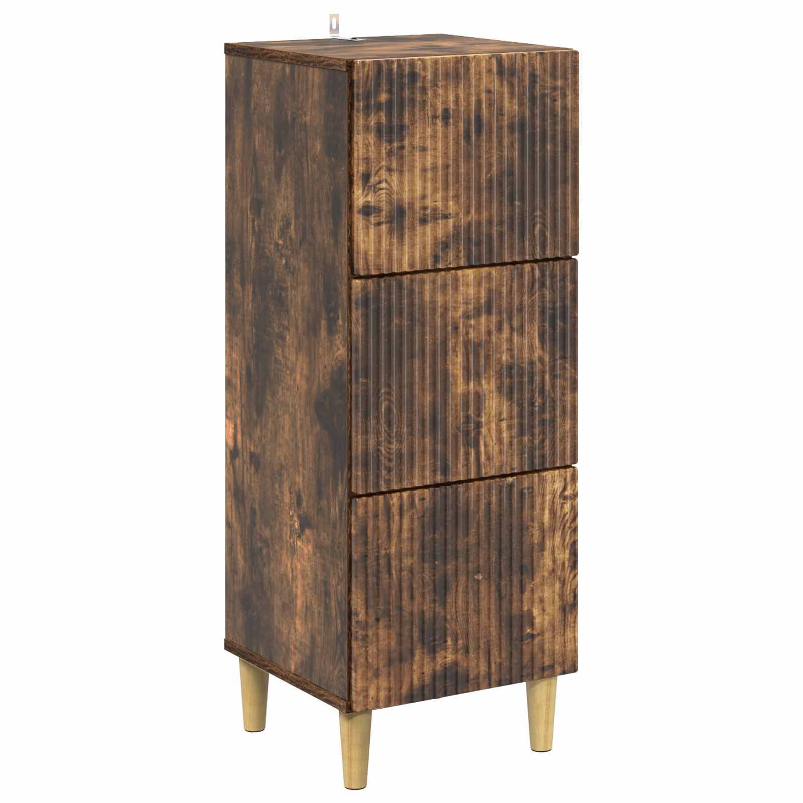 vidaXL Schubladenschrank Geräucherte Eiche 33 x 34,5 x 90 cm
