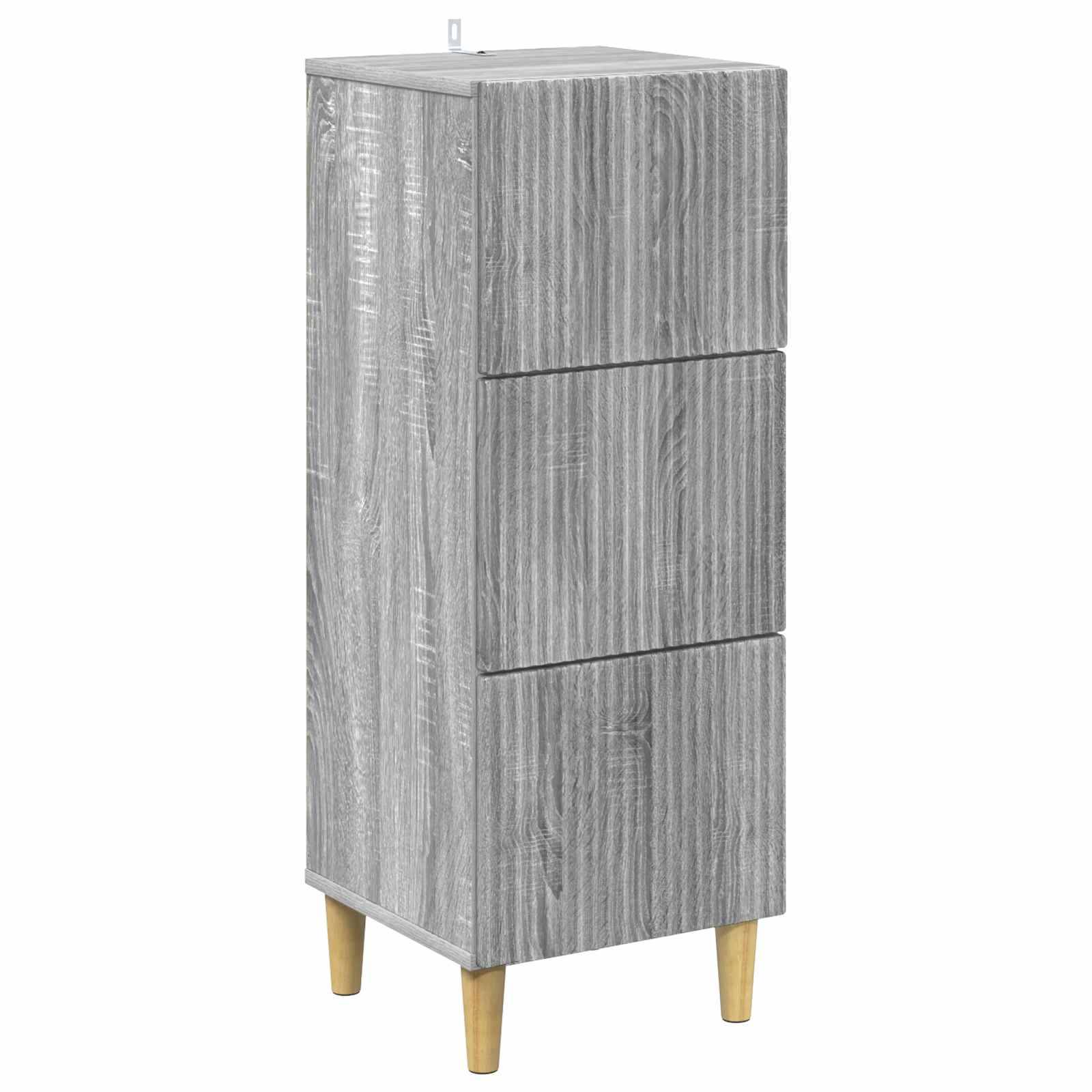 vidaXL Schubladenschrank Graues Sonoma 33 x 34,5 x 90 cm Holzwerkstoff