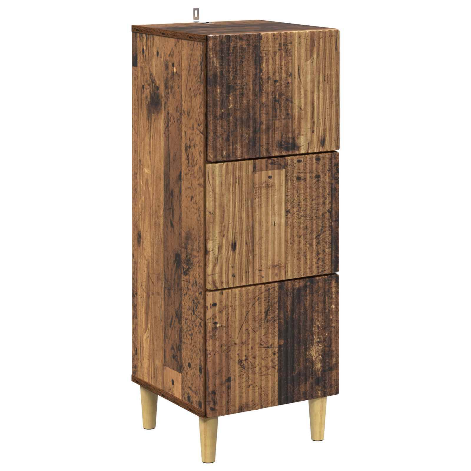 vidaXL Schubladenschrank Altholz 33 x 34,5 x 90 cm Holzwerkstoff