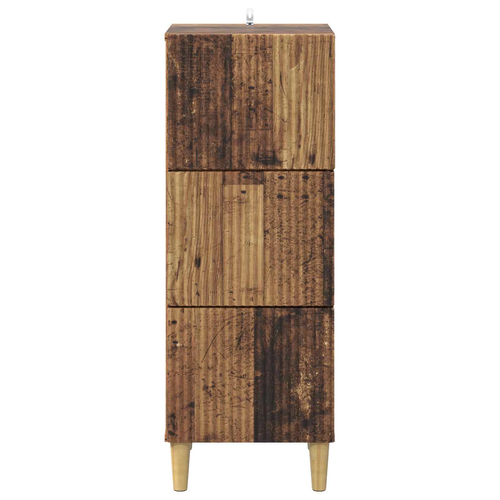 vidaXL Schubladenschrank Altholz 33 x 34,5 x 90 cm Holzwerkstoff