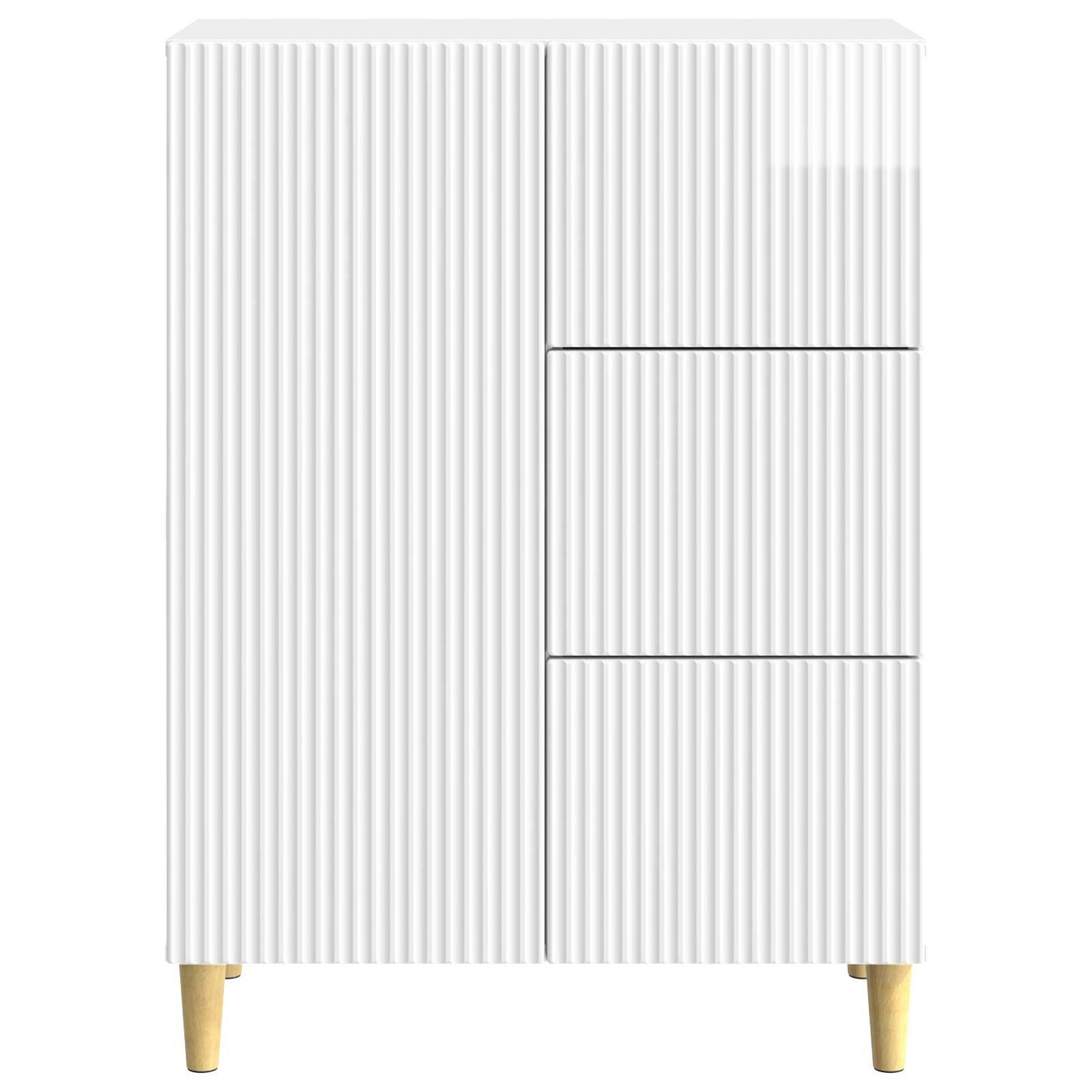 vidaXL Sideboard Hochglanz Weiß 66 x 34,5 x 90 cm Holzwerkstoff