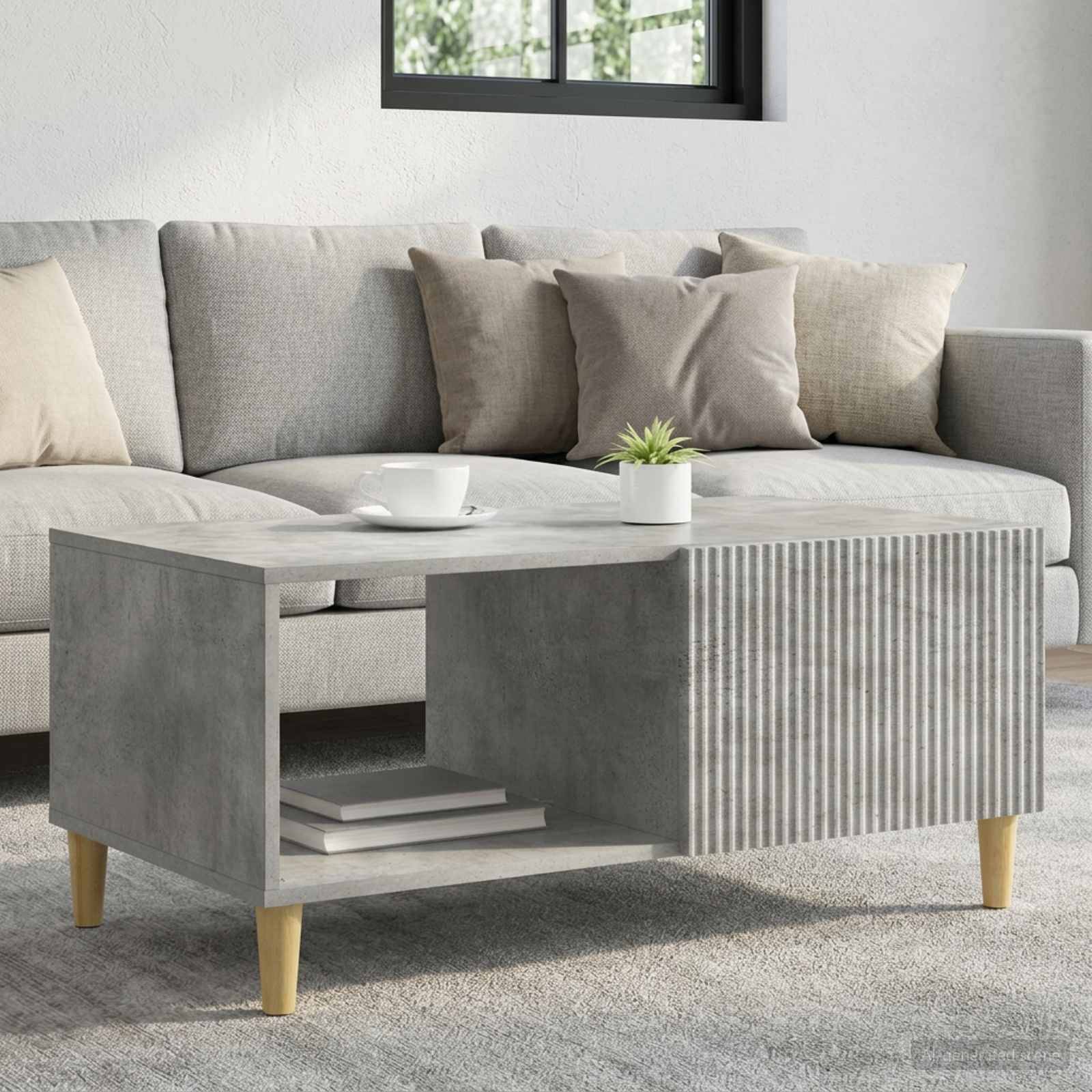 vidaXL Couchtisch Betongrau 90 x 50 x 40 cm Holzwerkstoff