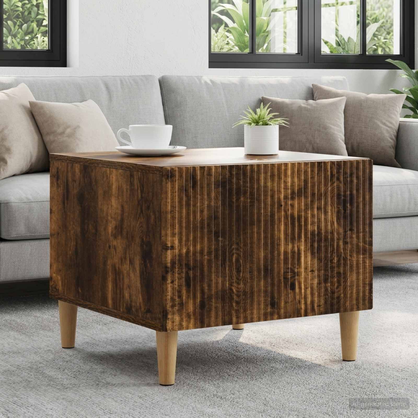 vidaXL Couchtisch Geräucherte Eiche 49 x 50 x 40 cm Holzwerkstoff