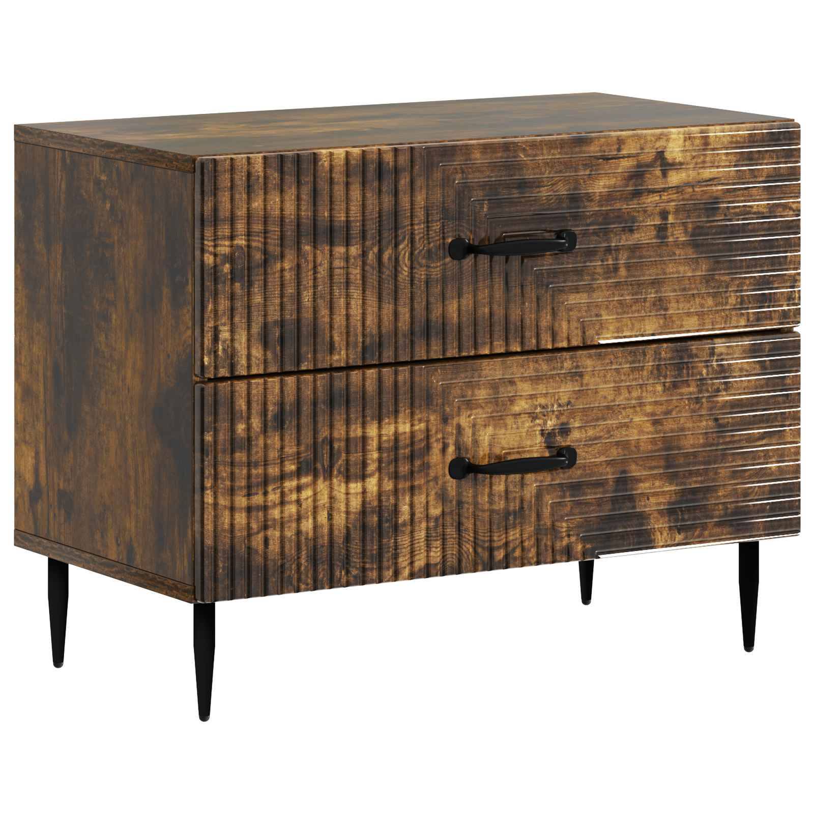 vidaXL Nachttisch Geräucherte Eiche 62 x 34,5 x 47,5 cm Holzwerkstoff