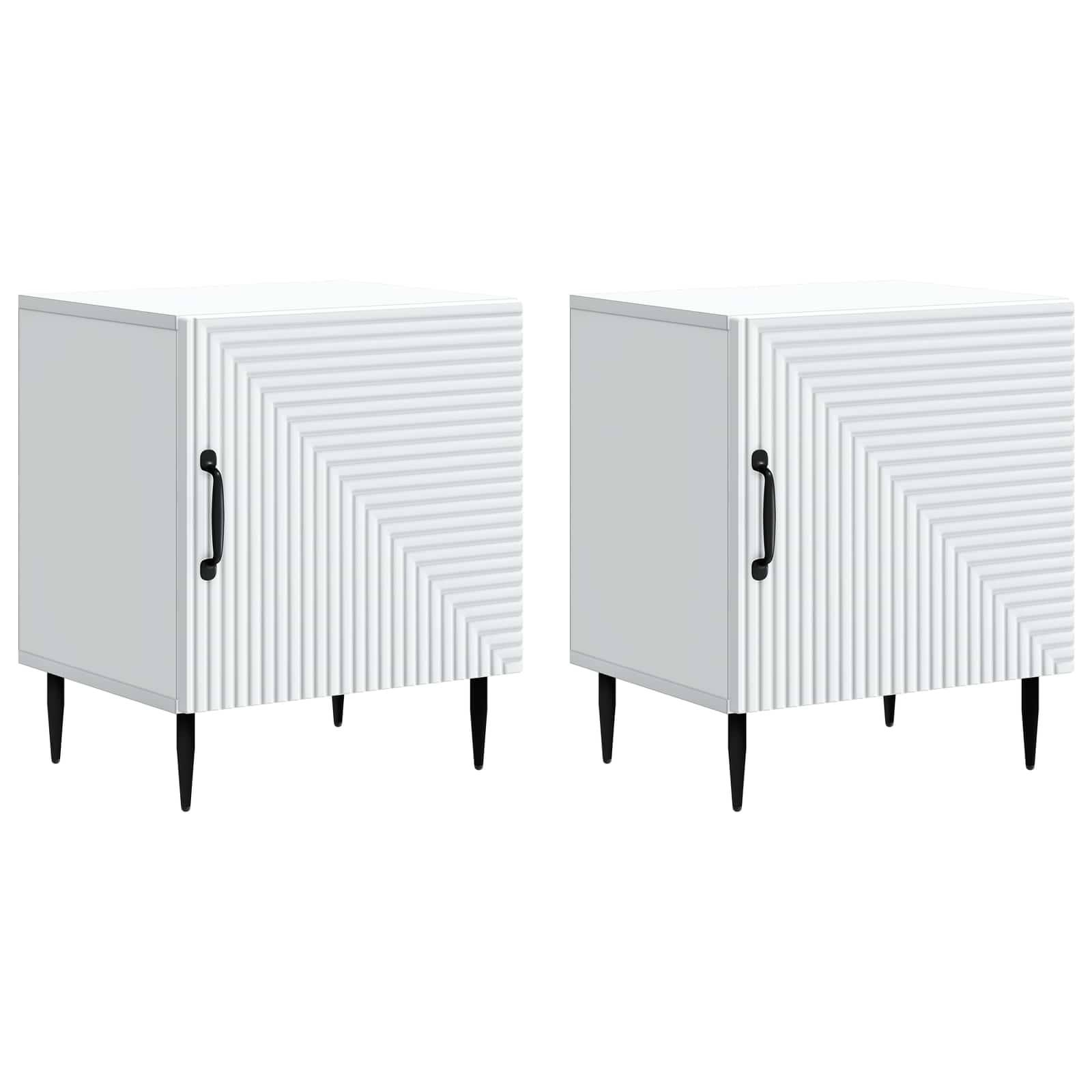 vidaXL Nachttisch 2 pcs Weiß 43 x 34,5 x 50 cm Holzwerkstoff