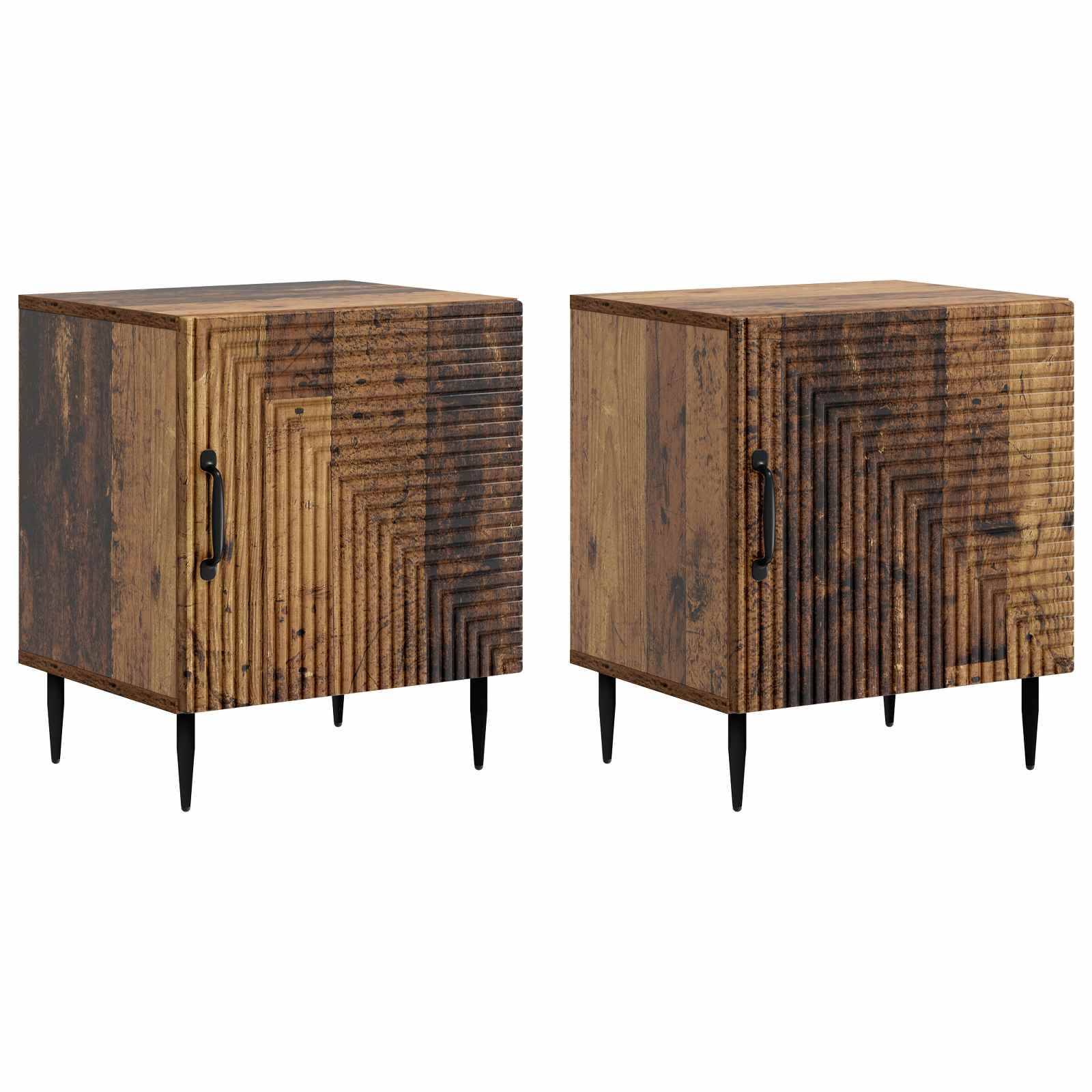 vidaXL Nachttisch 2 pcs Altholz 43 x 34,5 x 50 cm Holzwerkstoff
