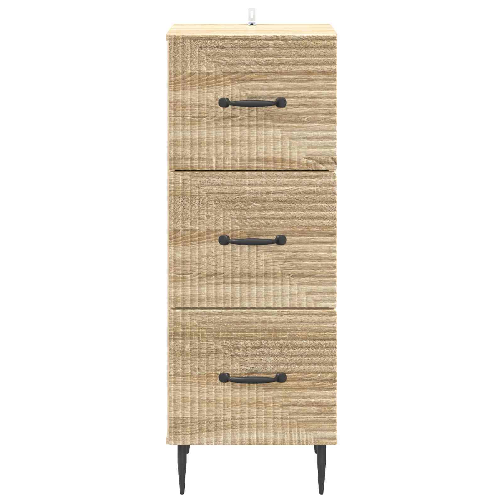 vidaXL Schubladenschrank Sonoma-Eiche 33 x 34,5 x 89,5 cm