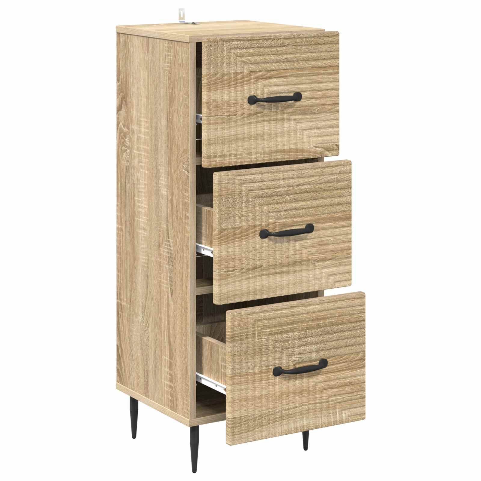 vidaXL Schubladenschrank Sonoma-Eiche 33 x 34,5 x 89,5 cm