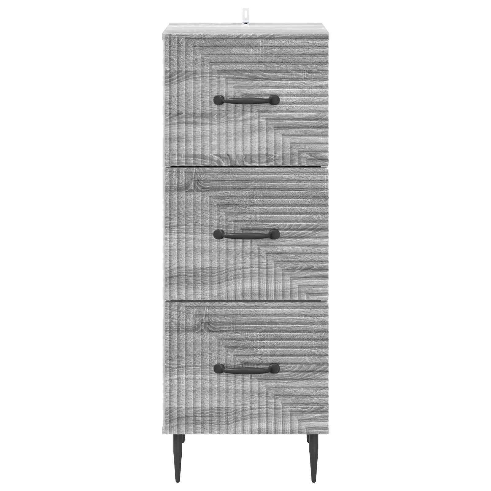 vidaXL Schubladenschrank Graues Sonoma 33 x 34,5 x 89,5 cm