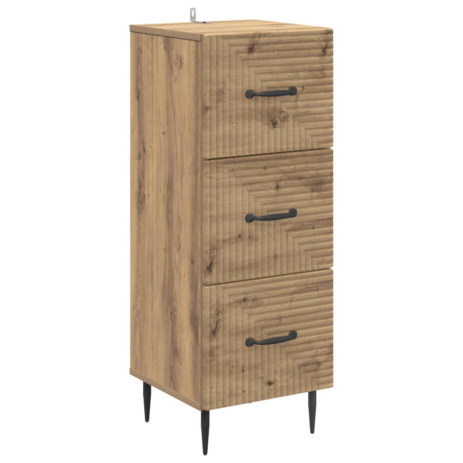 vidaXL Schubladenschrank Artisan-Eiche 33 x 34,5 x 89,5 cm