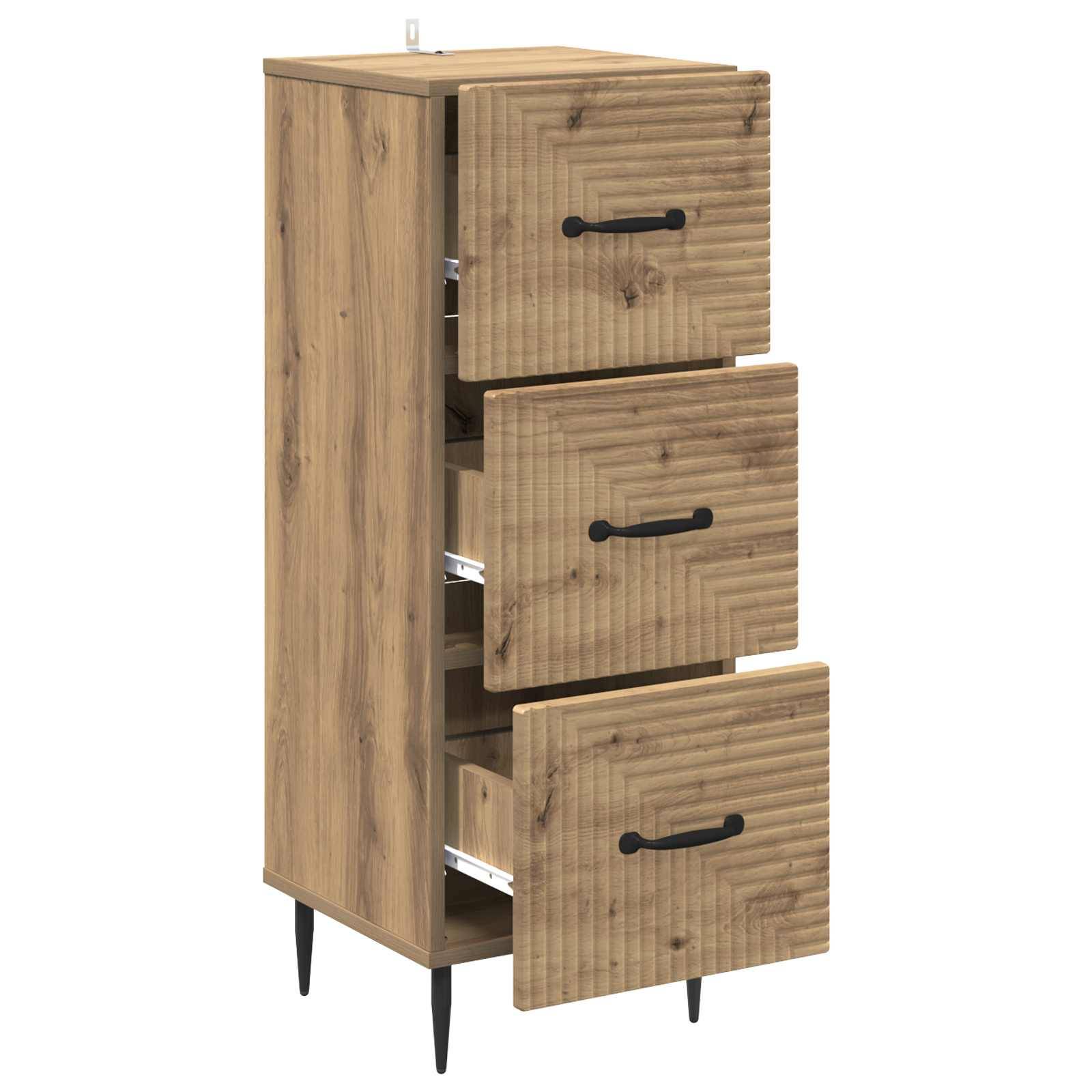 vidaXL Schubladenschrank Artisan-Eiche 33 x 34,5 x 89,5 cm