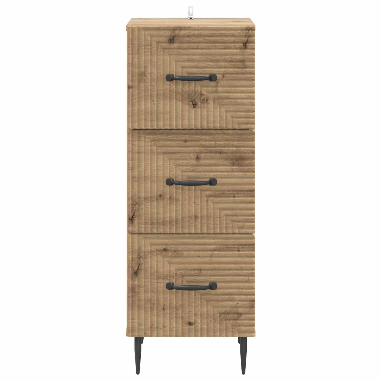 vidaXL Schubladenschrank Artisan-Eiche 33 x 34,5 x 89,5 cm