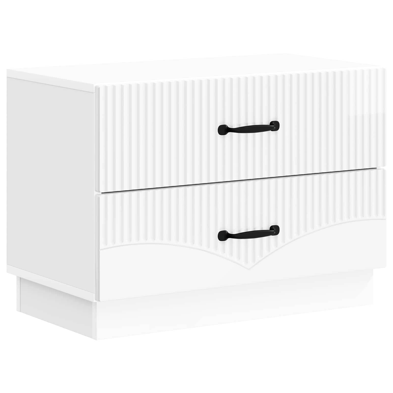vidaXL Nachttisch Hochglanz Weiß 62 x 34,5 x 44,5 cm Holzwerkstoff