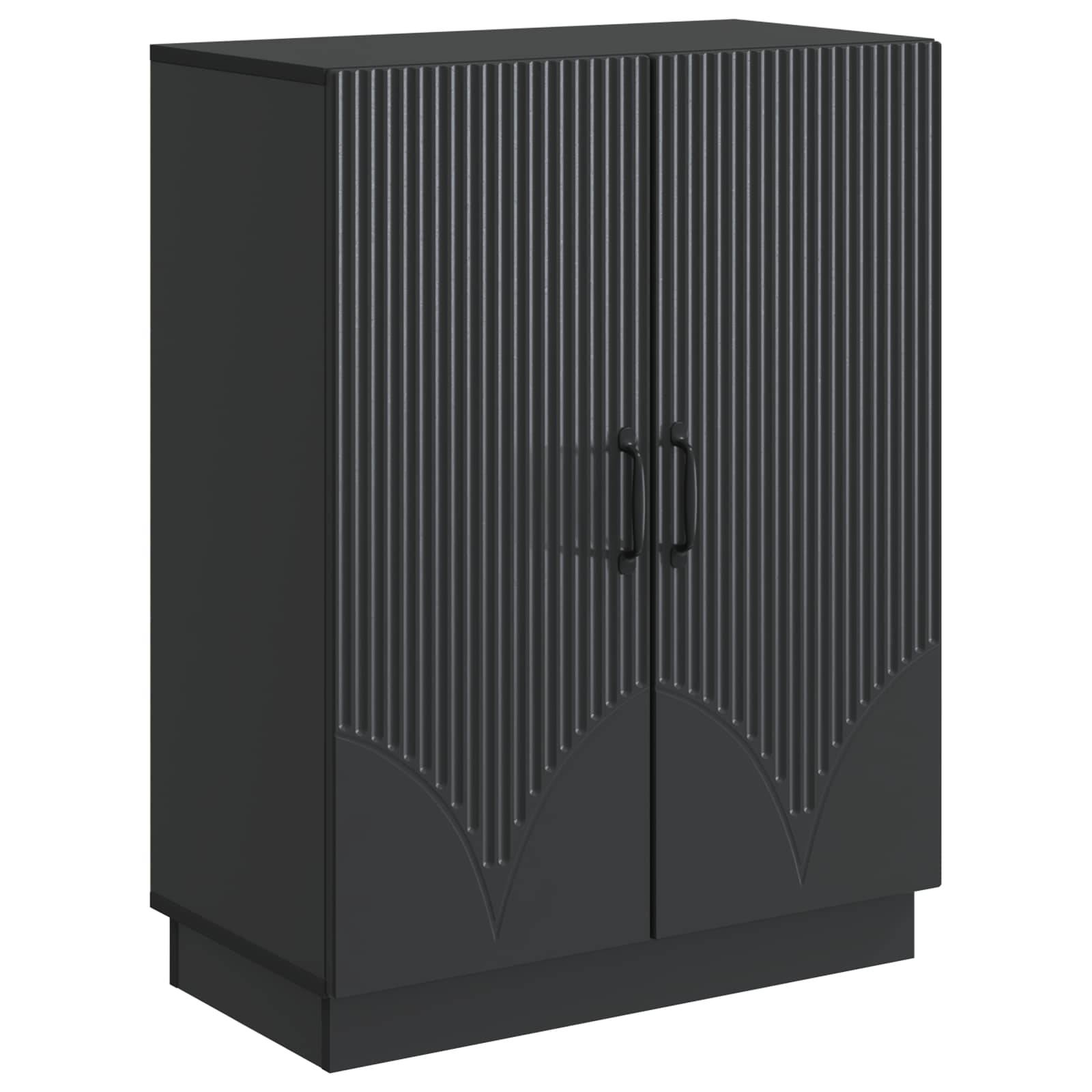 vidaXL Sideboard Schwarz 66 x 34,5 x 87 cm Holzwerkstoff