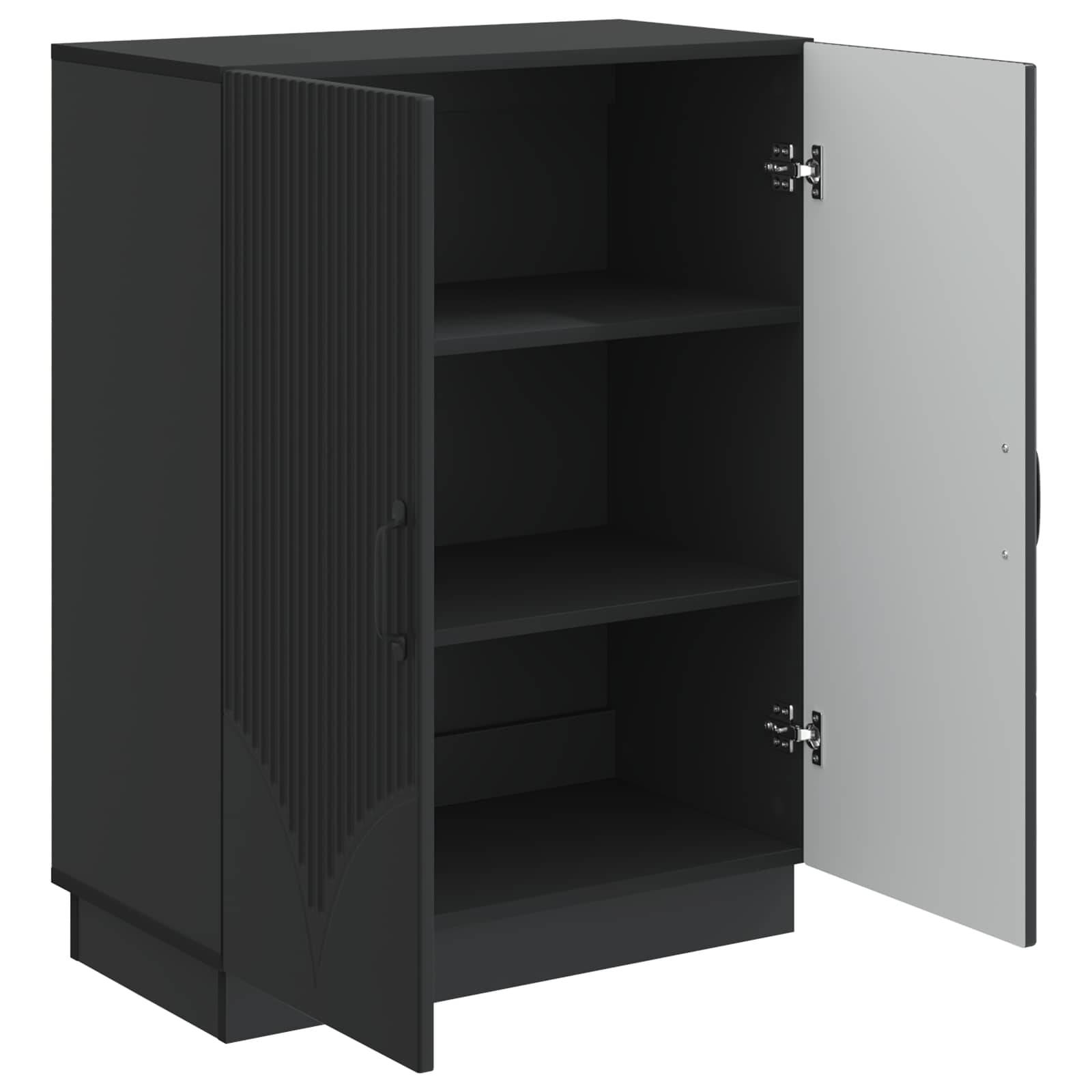 vidaXL Sideboard Schwarz 66 x 34,5 x 87 cm Holzwerkstoff