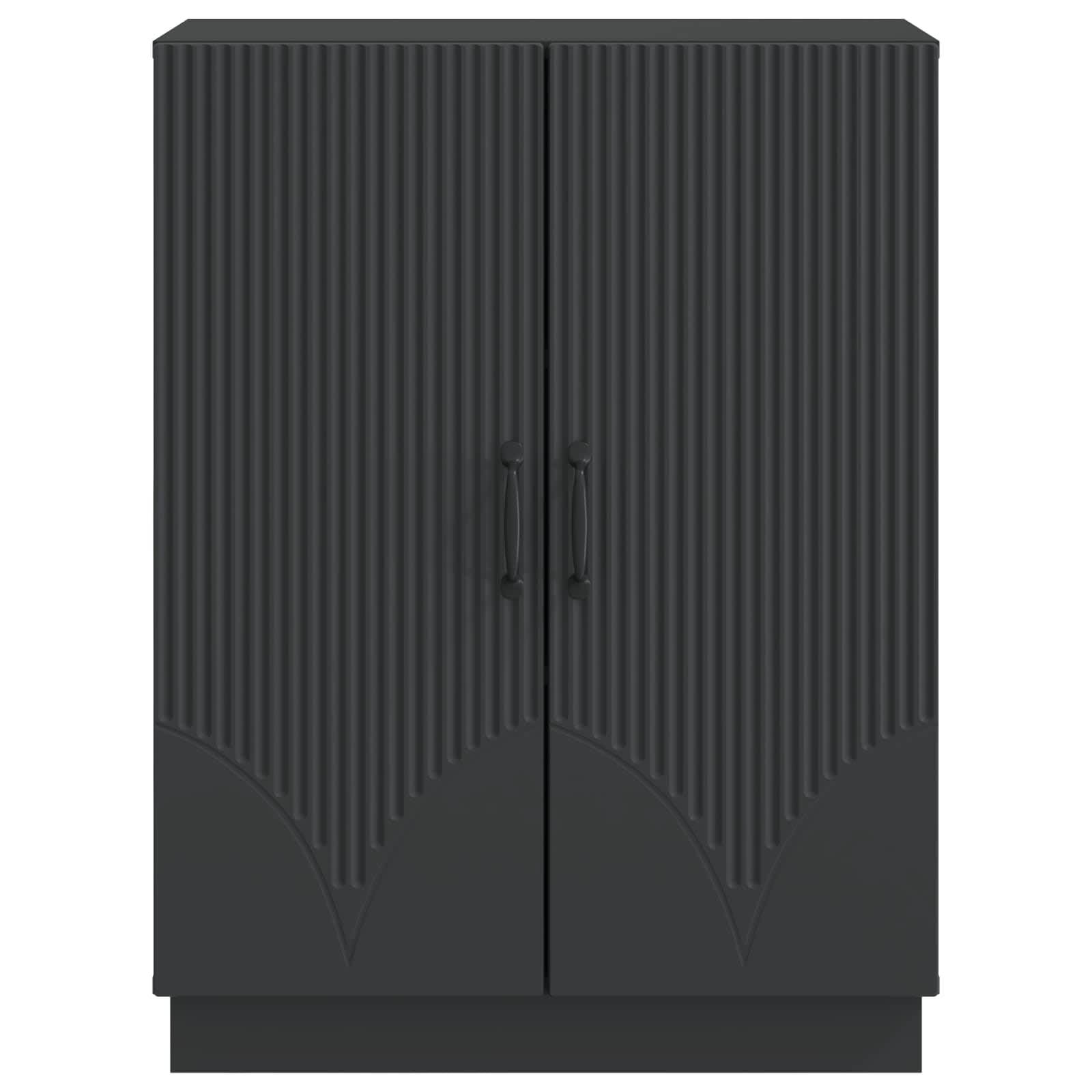 vidaXL Sideboard Schwarz 66 x 34,5 x 87 cm Holzwerkstoff