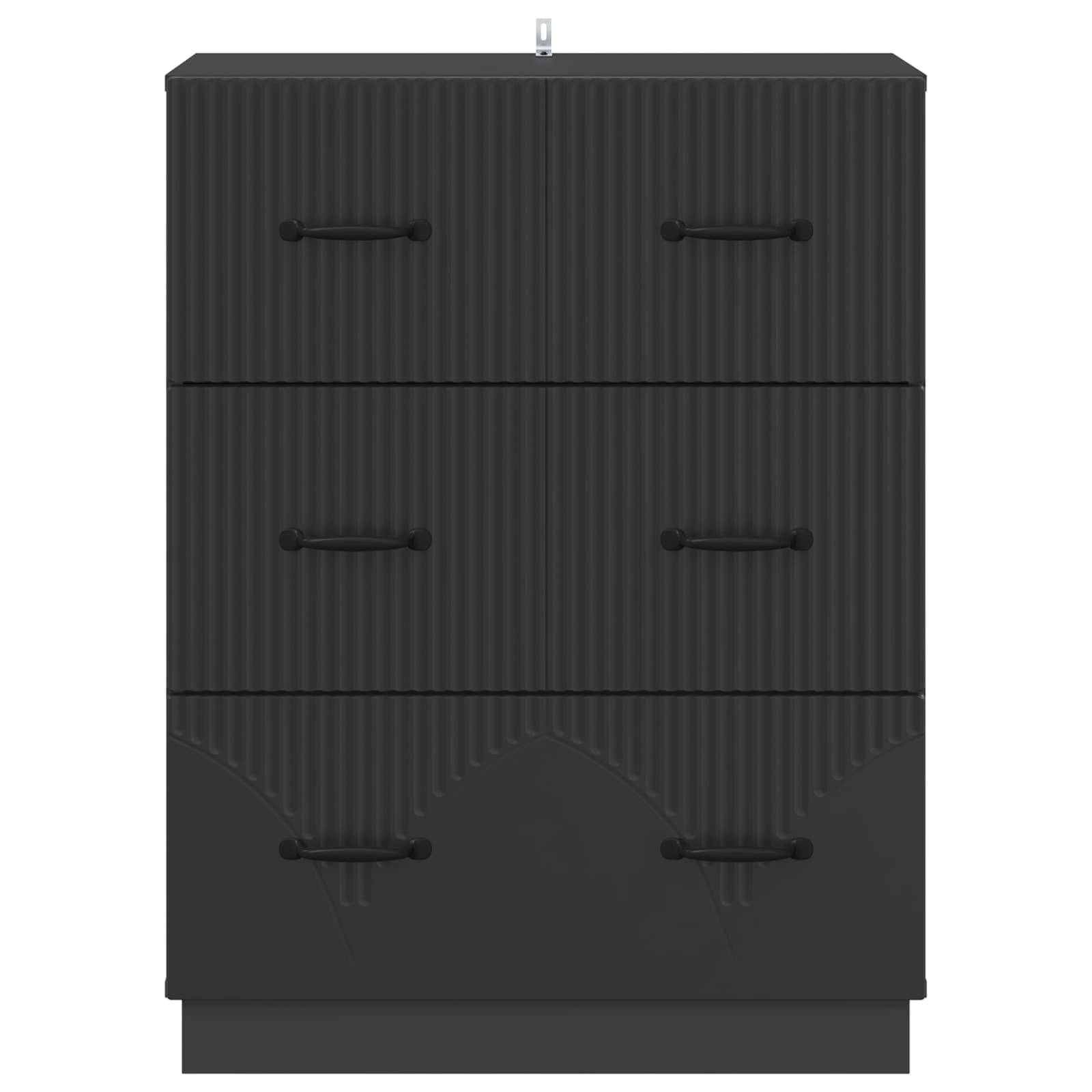 vidaXL Schubladenschrank Schwarz 66 x 34,5 x 87 cm Holzwerkstoff