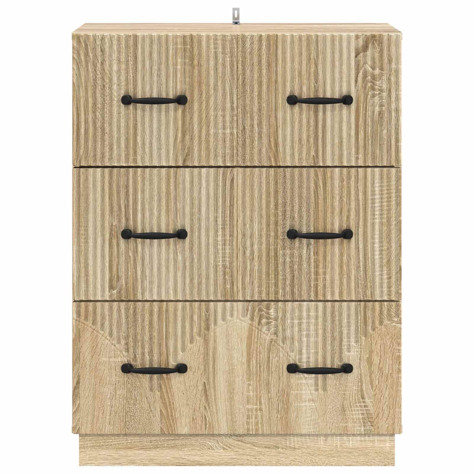 vidaXL Schubladenschrank Sonoma-Eiche 66 x 34,5 x 87 cm Holzwerkstoff