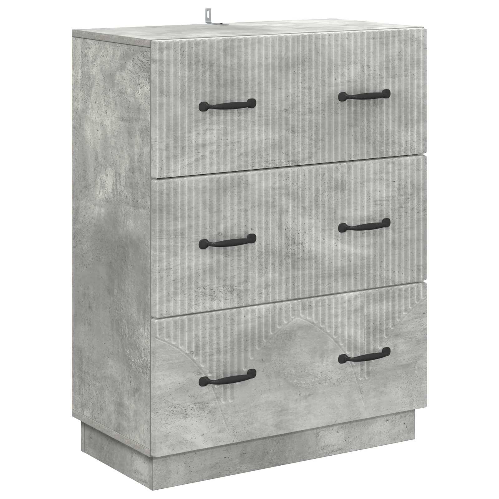 vidaXL Schubladenschrank Betongrau 66 x 34,5 x 87 cm Holzwerkstoff