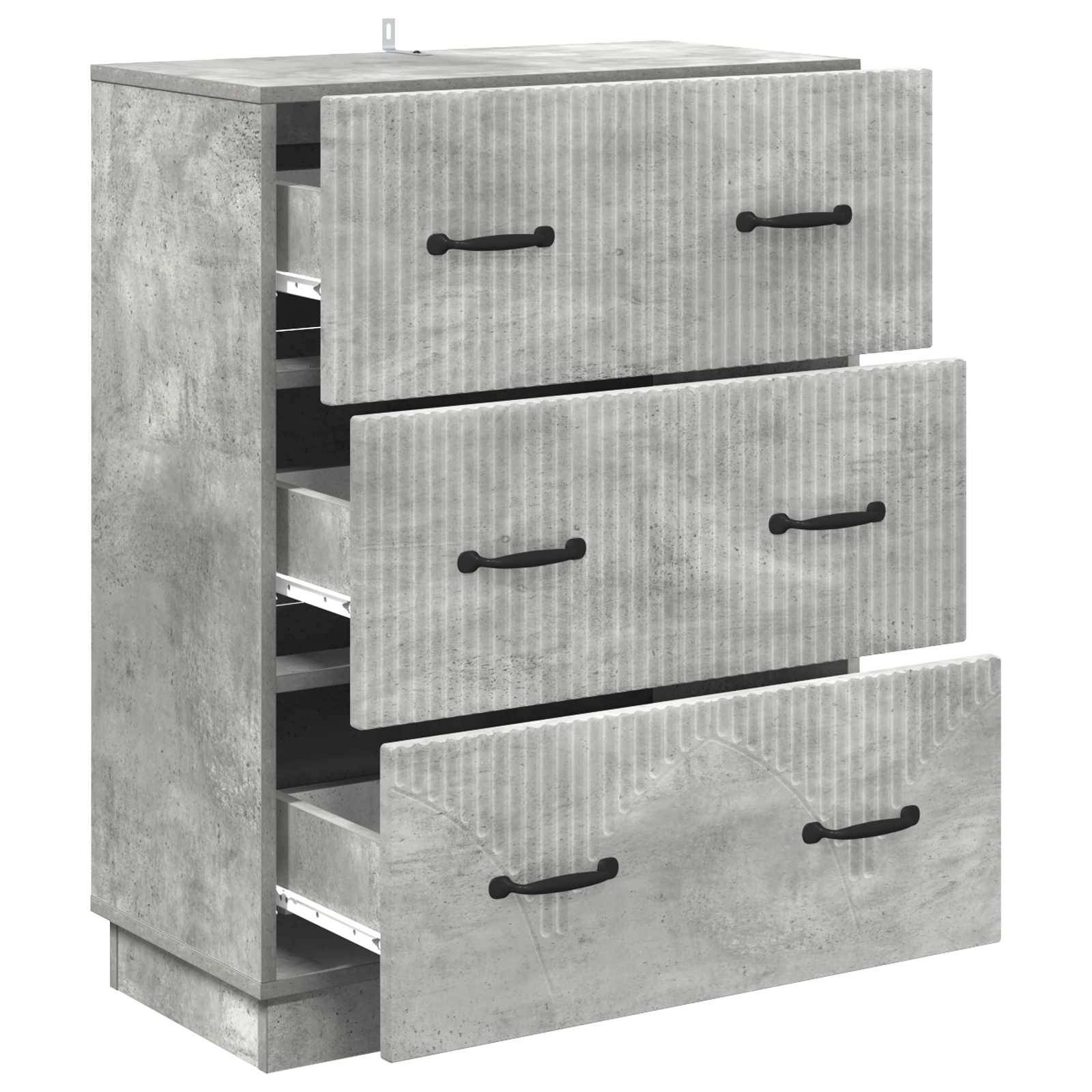 vidaXL Schubladenschrank Betongrau 66 x 34,5 x 87 cm Holzwerkstoff