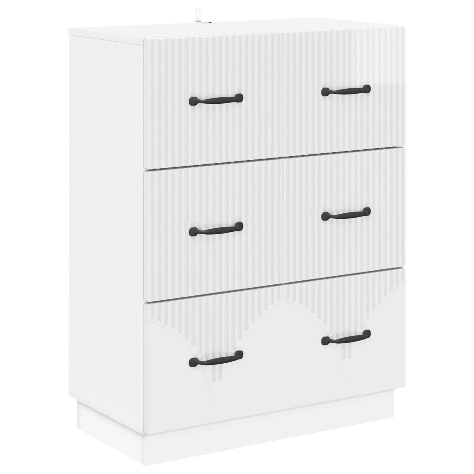 vidaXL Schubladenschrank Hochglanz Weiß 66 x 34,5 x 87 cm