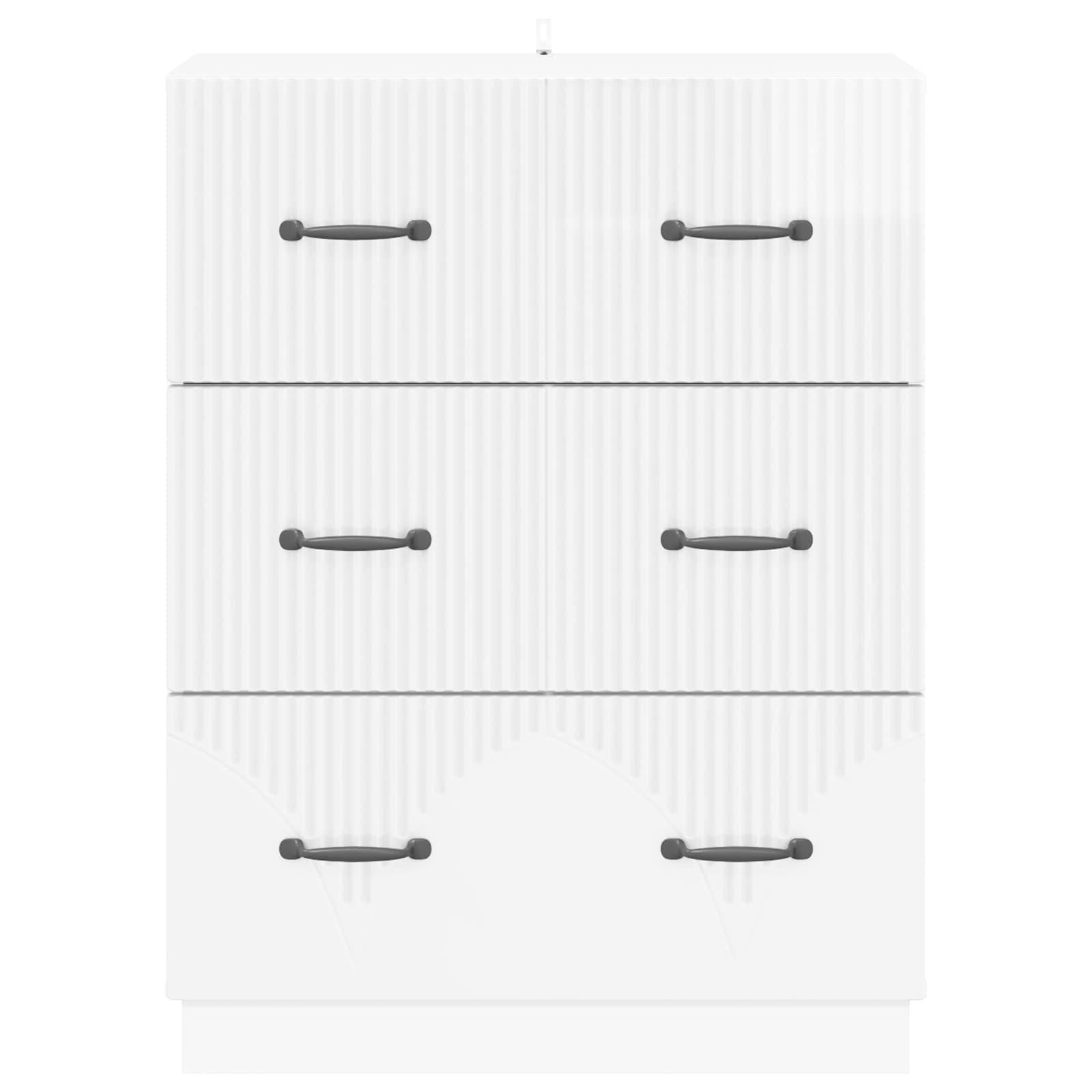 vidaXL Schubladenschrank Hochglanz Weiß 66 x 34,5 x 87 cm
