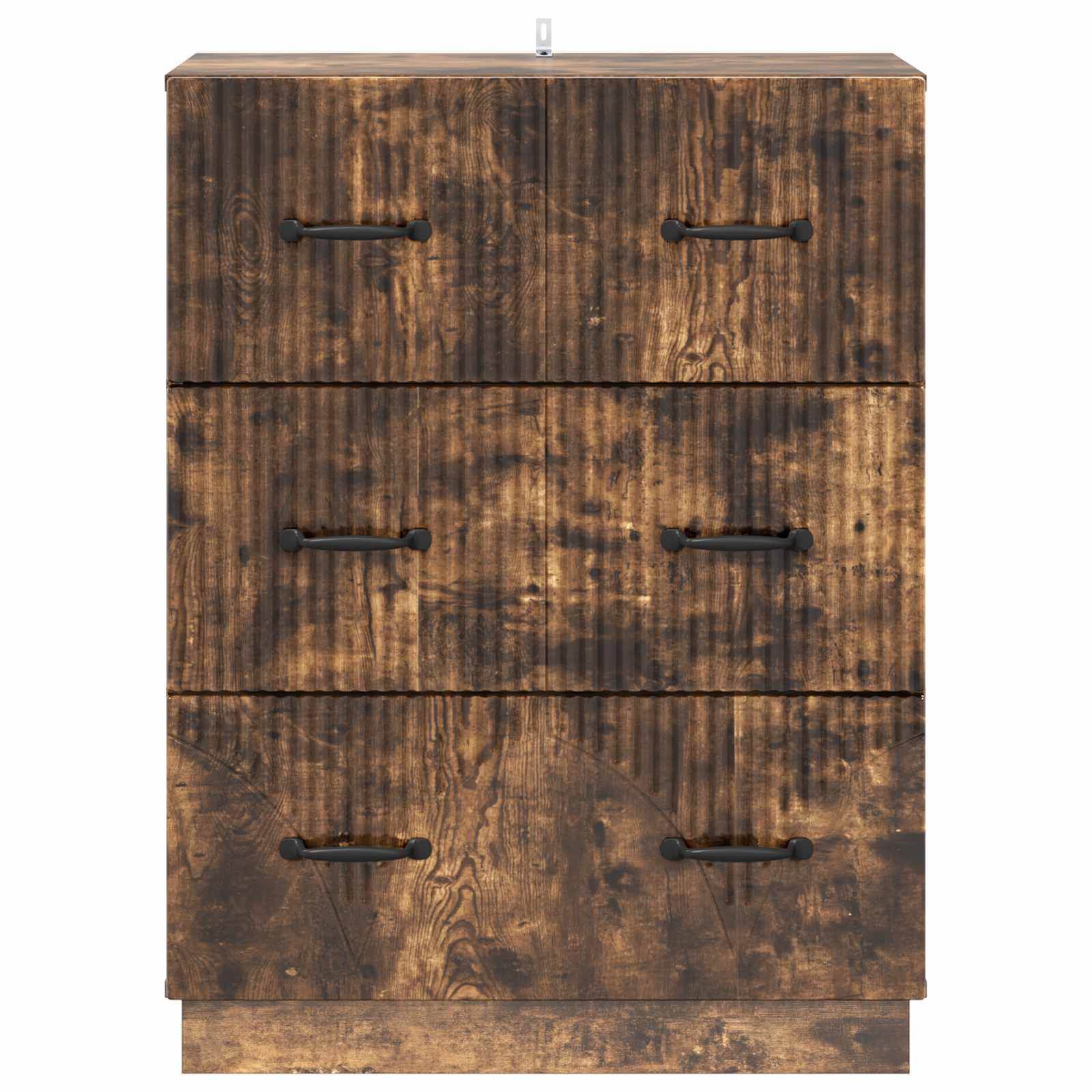 vidaXL Schubladenschrank Geräucherte Eiche 66 x 34,5 x 87 cm