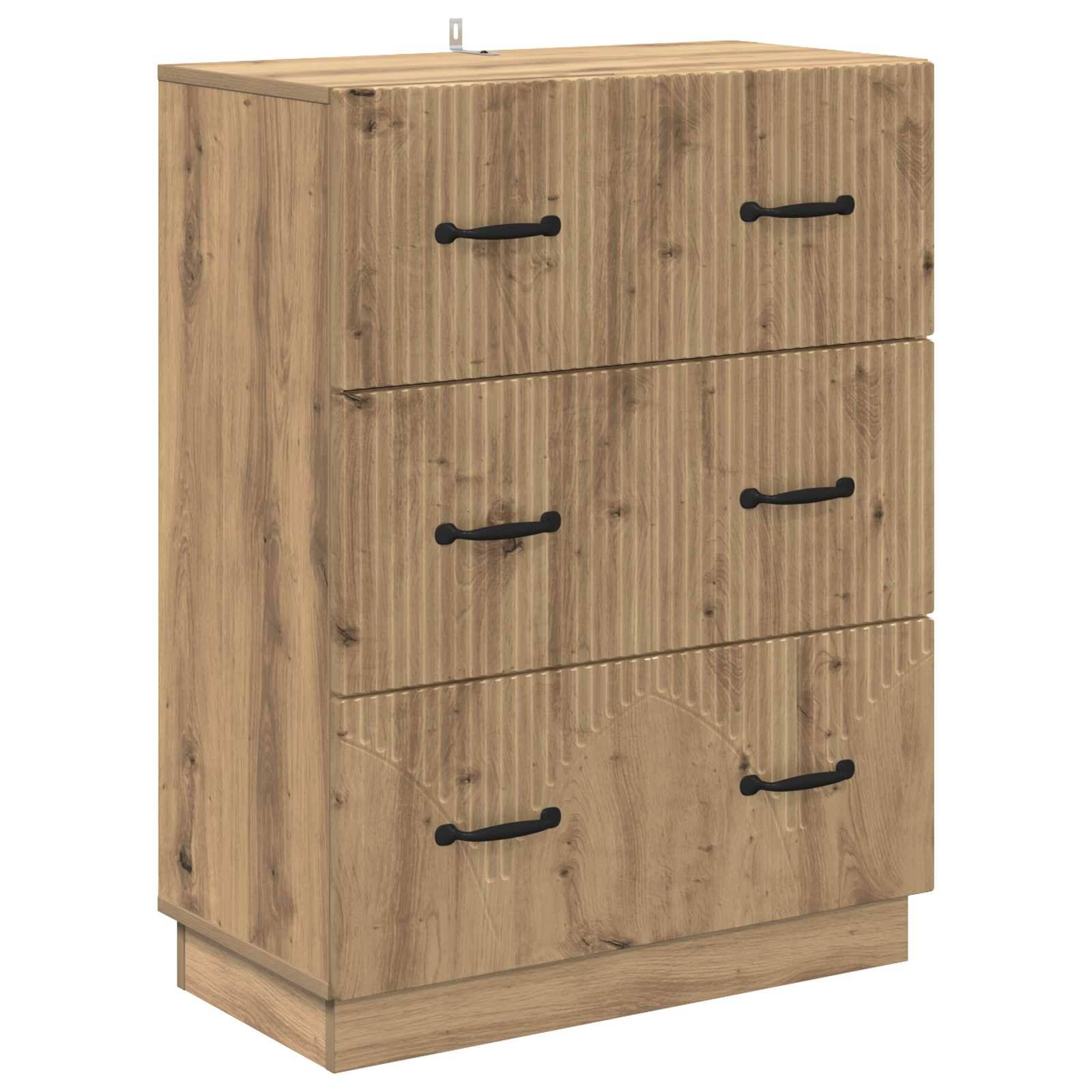 vidaXL Schubladenschrank Artisan-Eiche 66 x 34,5 x 87 cm Holzwerkstoff