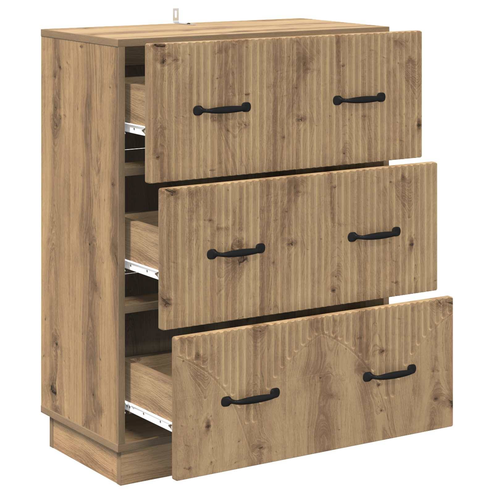 vidaXL Schubladenschrank Artisan-Eiche 66 x 34,5 x 87 cm Holzwerkstoff