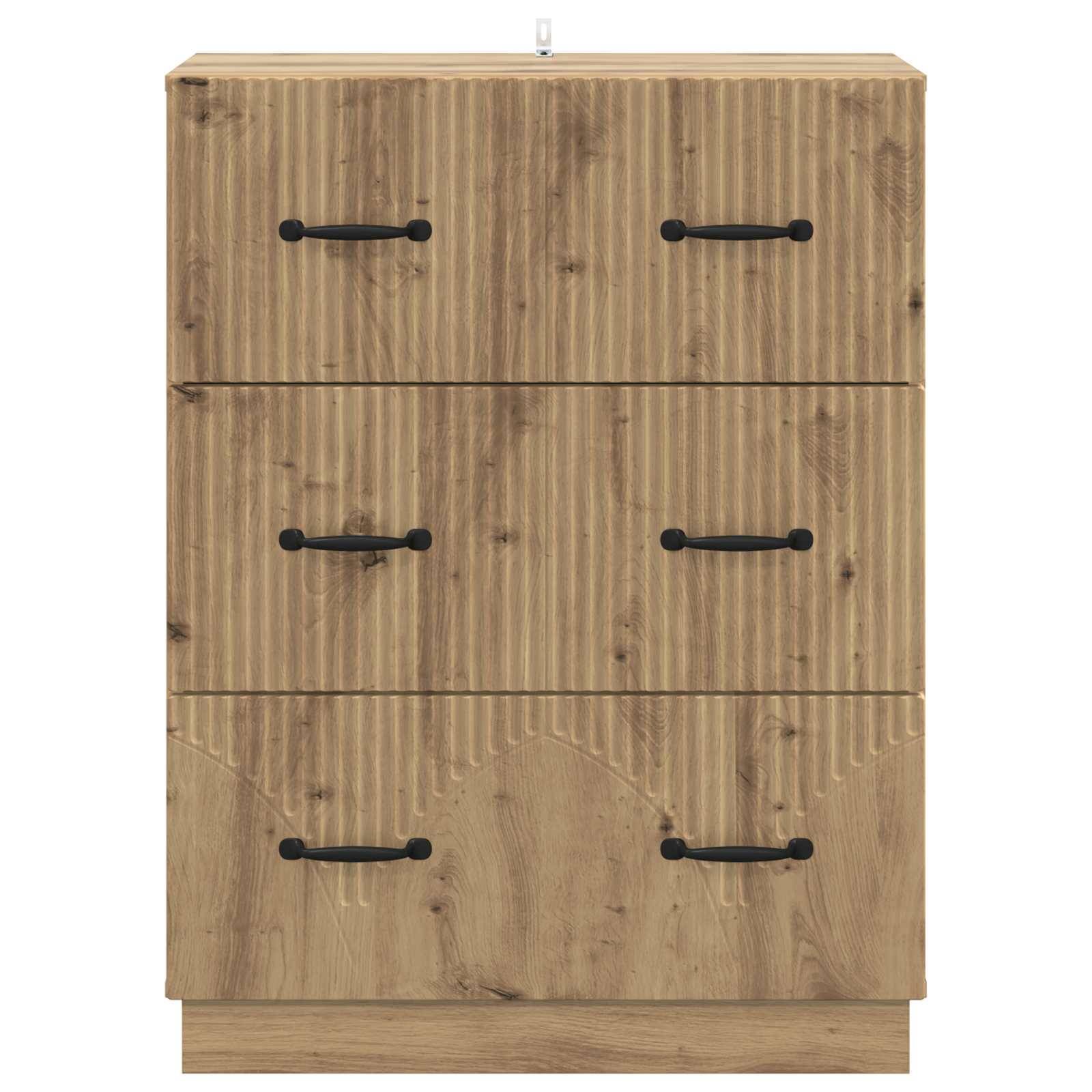 vidaXL Schubladenschrank Artisan-Eiche 66 x 34,5 x 87 cm Holzwerkstoff