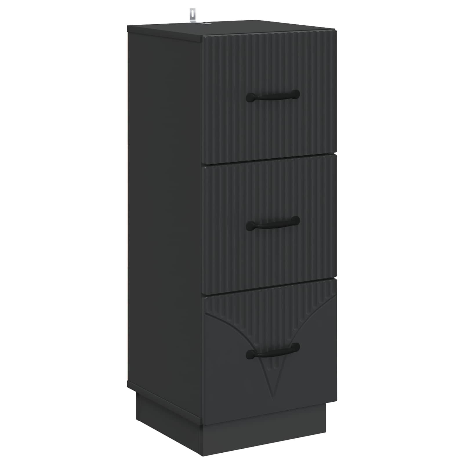 vidaXL Schubladenschrank Schwarz 33 x 34,5 x 87 cm Holzwerkstoff