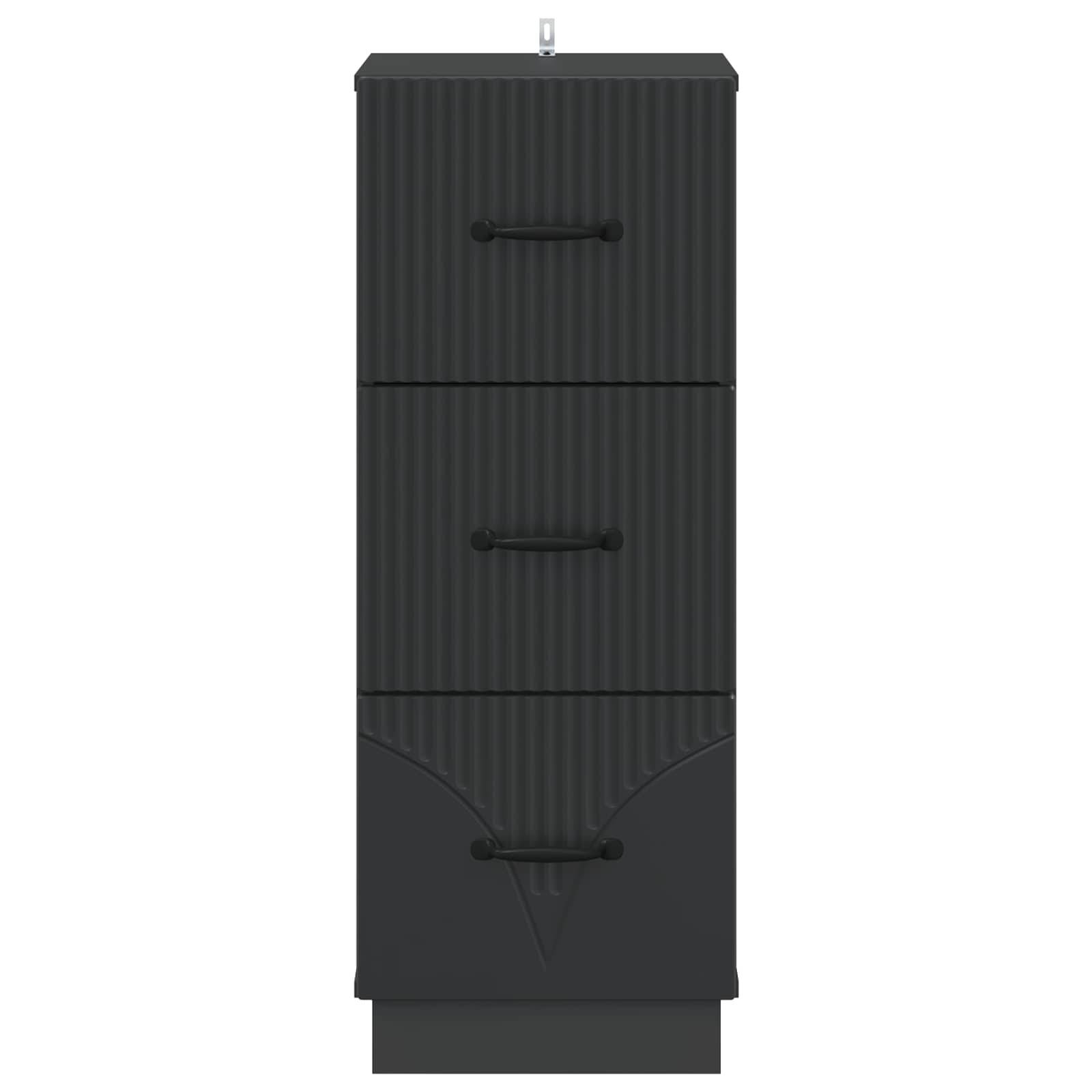 vidaXL Schubladenschrank Schwarz 33 x 34,5 x 87 cm Holzwerkstoff