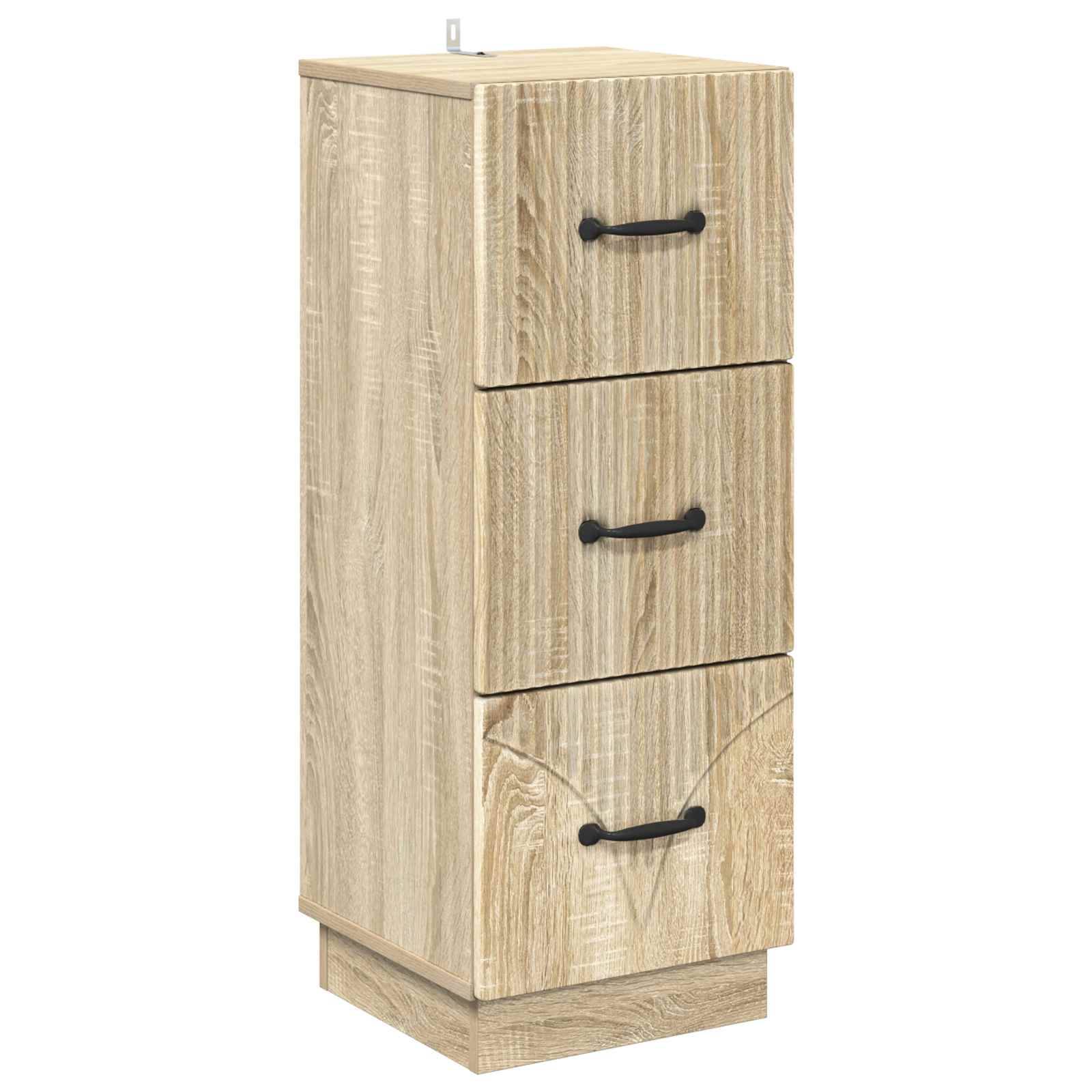 vidaXL Schubladenschrank Sonoma-Eiche 33 x 34,5 x 87 cm Holzwerkstoff