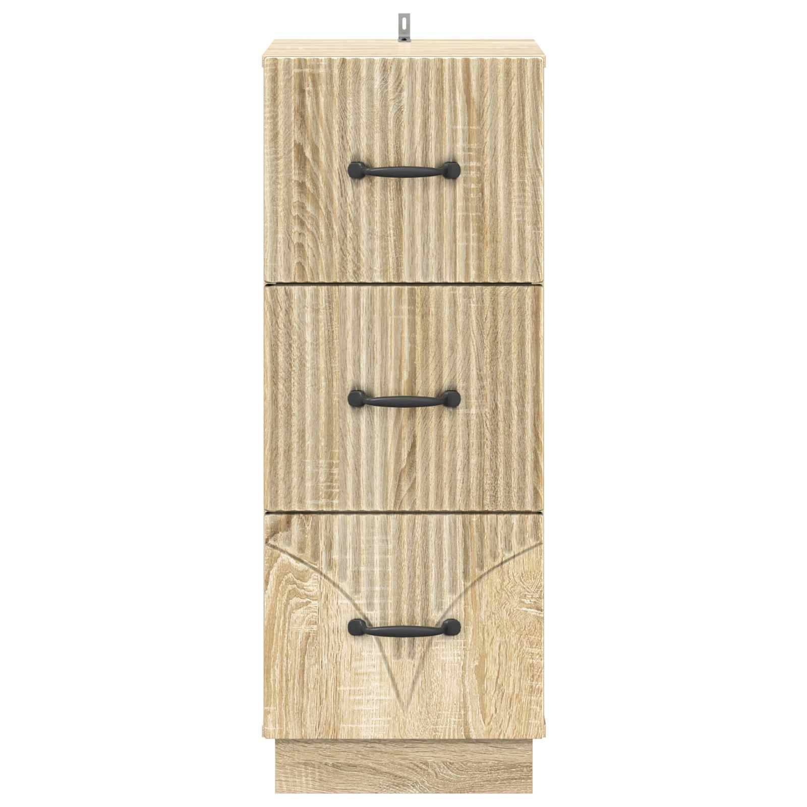 vidaXL Schubladenschrank Sonoma-Eiche 33 x 34,5 x 87 cm Holzwerkstoff