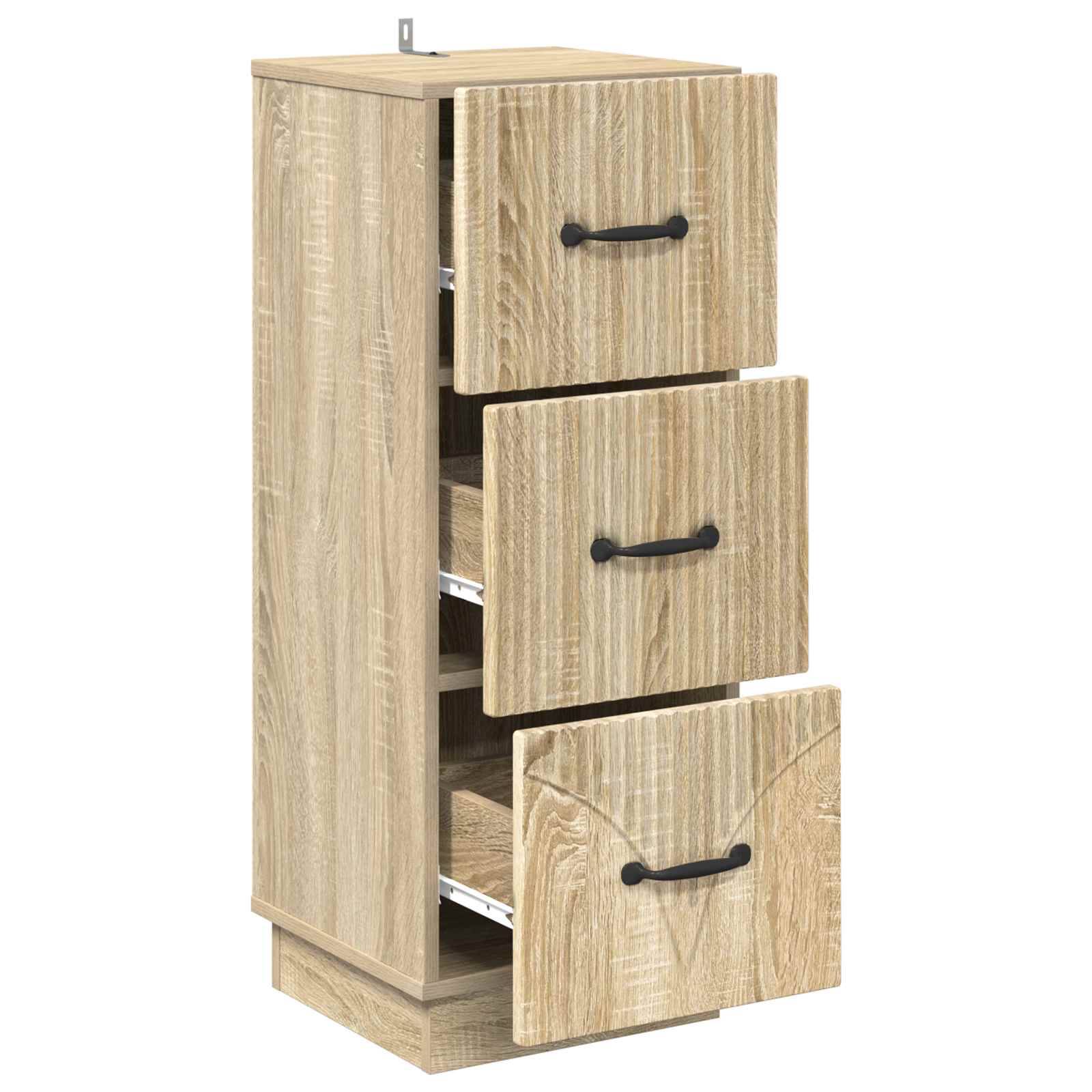 vidaXL Schubladenschrank Sonoma-Eiche 33 x 34,5 x 87 cm Holzwerkstoff