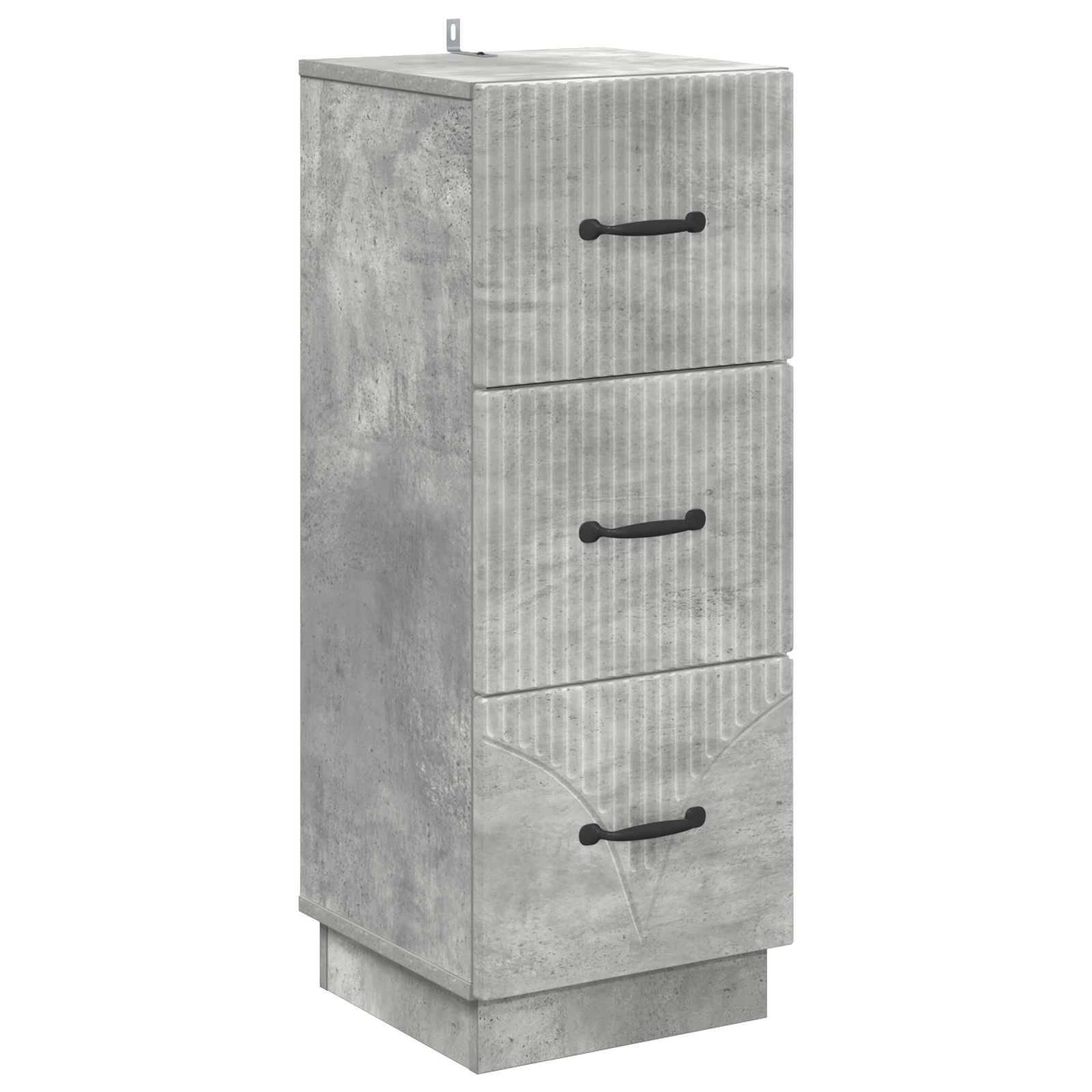 vidaXL Schubladenschrank Betongrau 33 x 34,5 x 87 cm Holzwerkstoff