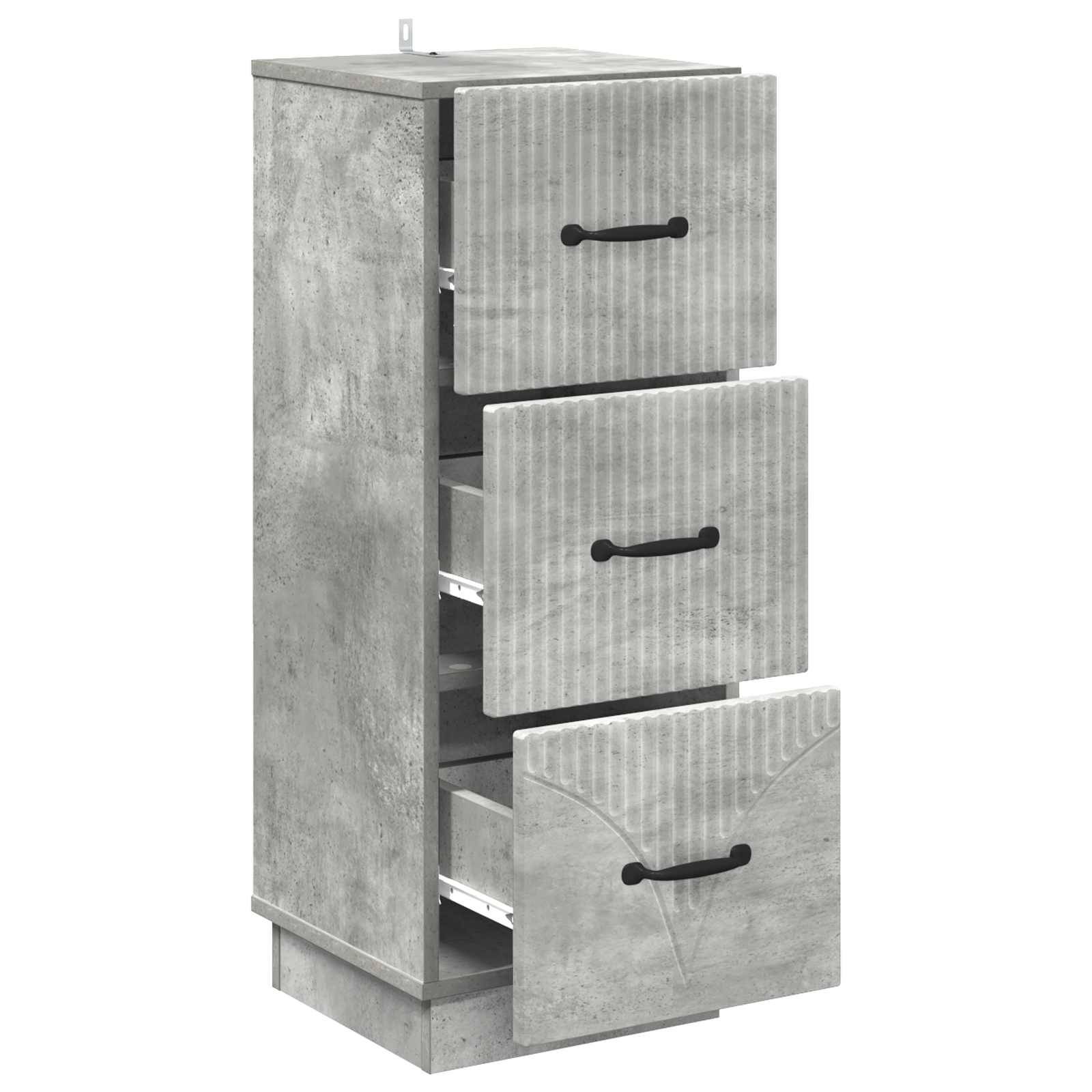 vidaXL Schubladenschrank Betongrau 33 x 34,5 x 87 cm Holzwerkstoff