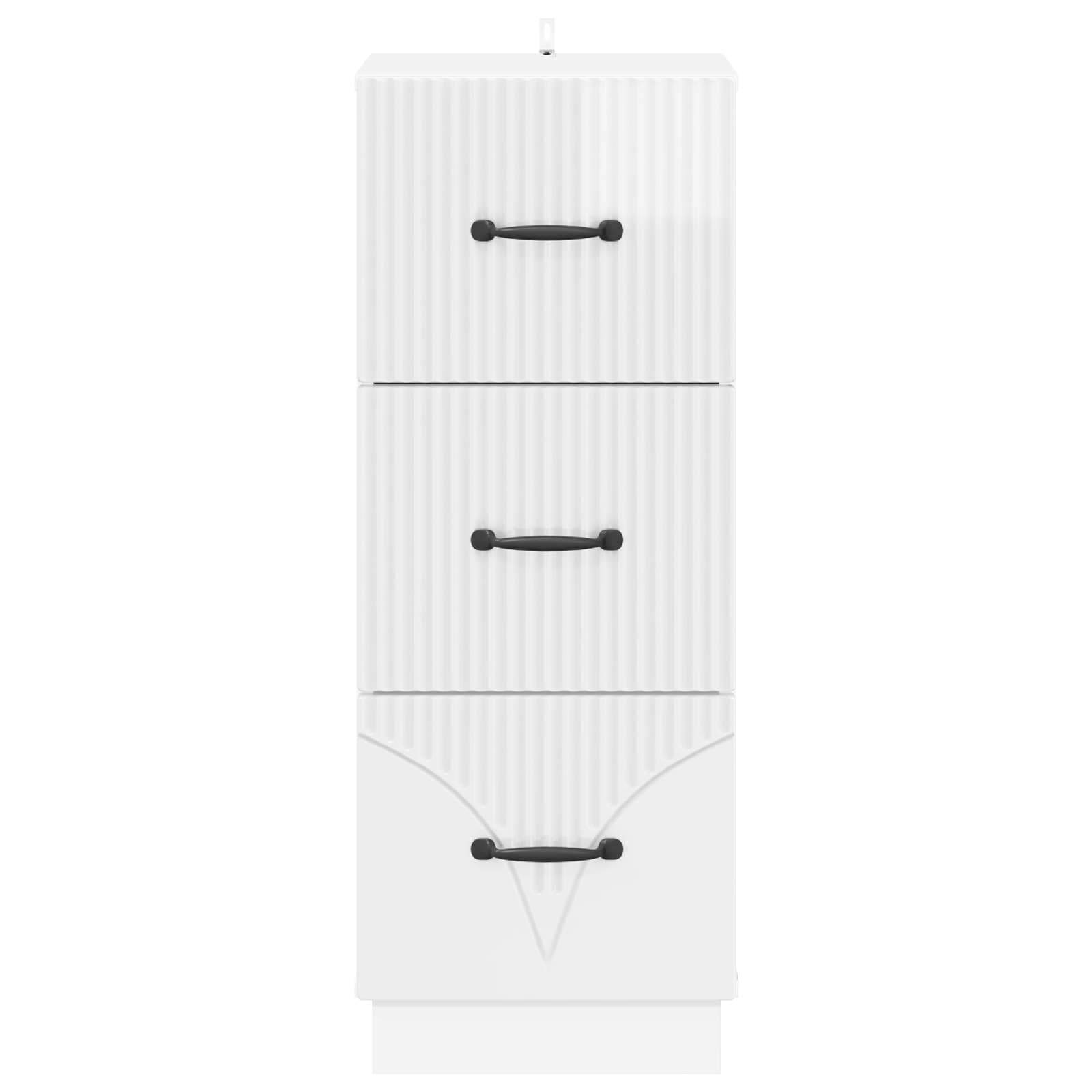 vidaXL Schubladenschrank Hochglanz Weiß 33 x 34,5 x 87 cm