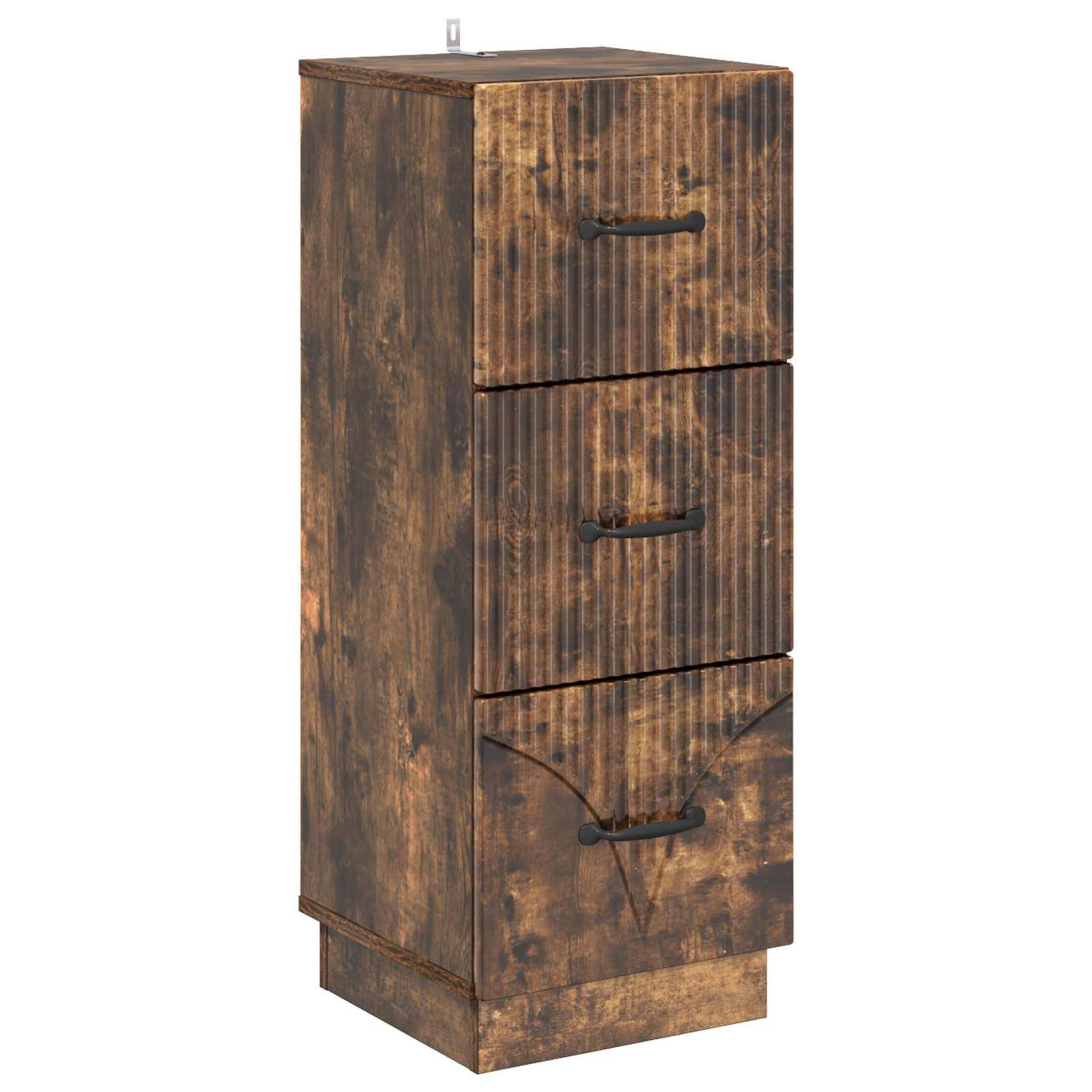 vidaXL Schubladenschrank Geräucherte Eiche 33 x 34,5 x 87 cm