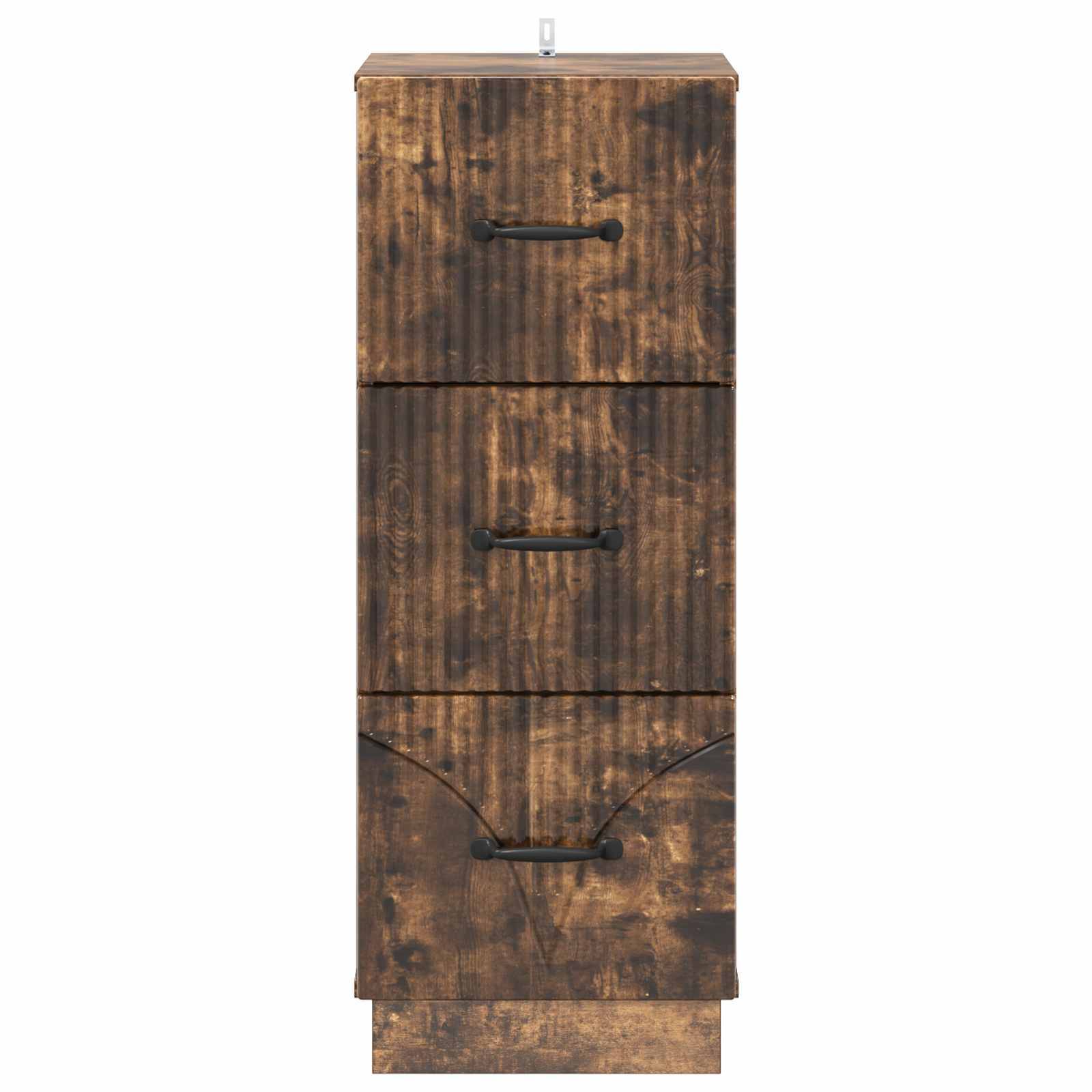 vidaXL Schubladenschrank Geräucherte Eiche 33 x 34,5 x 87 cm