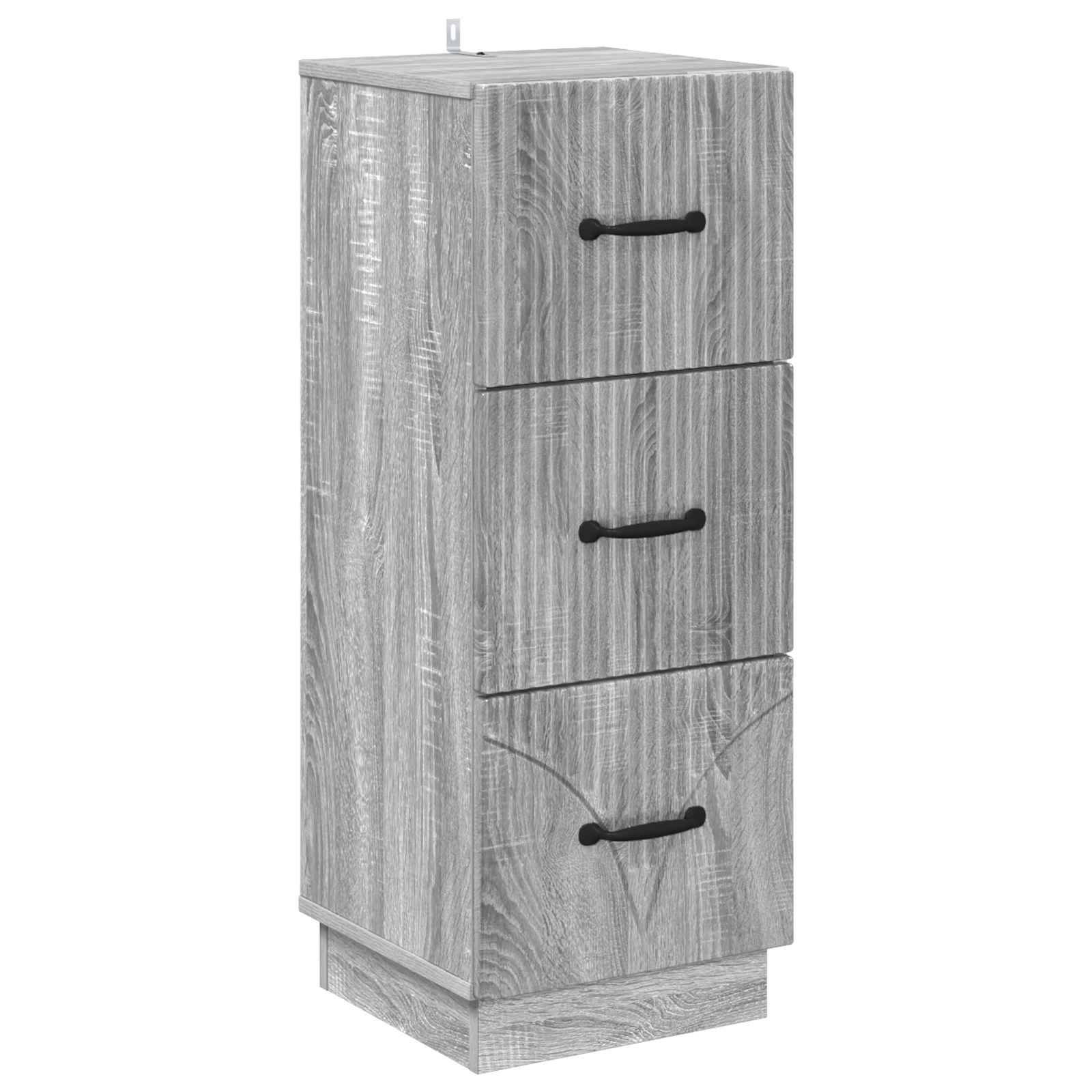 vidaXL Schubladenschrank Graues Sonoma 33 x 34,5 x 87 cm Holzwerkstoff
