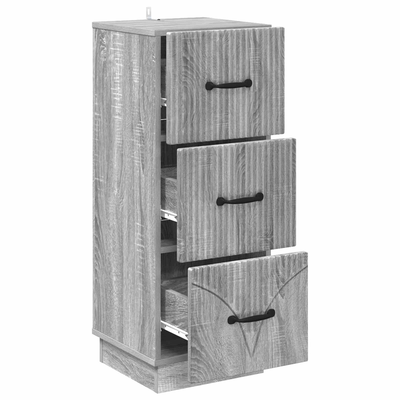 vidaXL Schubladenschrank Graues Sonoma 33 x 34,5 x 87 cm Holzwerkstoff