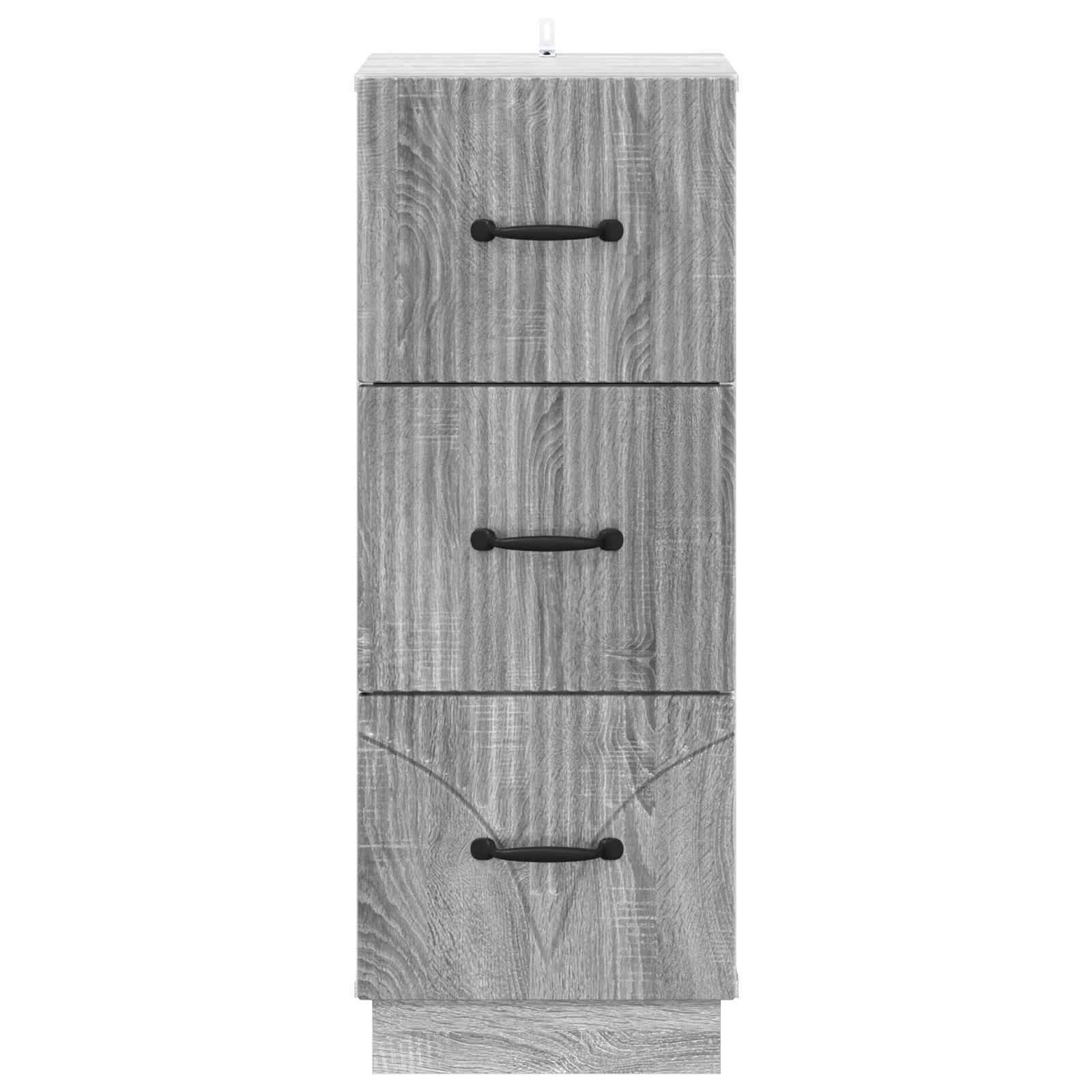 vidaXL Schubladenschrank Graues Sonoma 33 x 34,5 x 87 cm Holzwerkstoff
