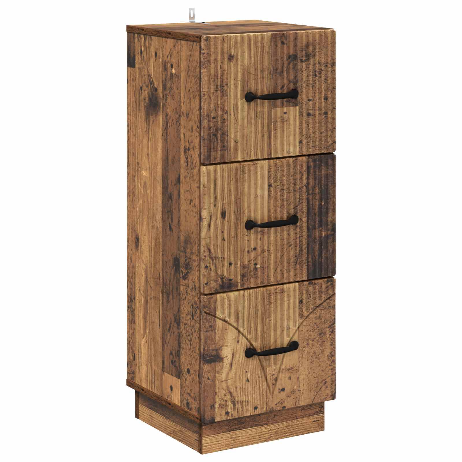 vidaXL Schubladenschrank Altholz 33 x 34,5 x 87 cm Holzwerkstoff