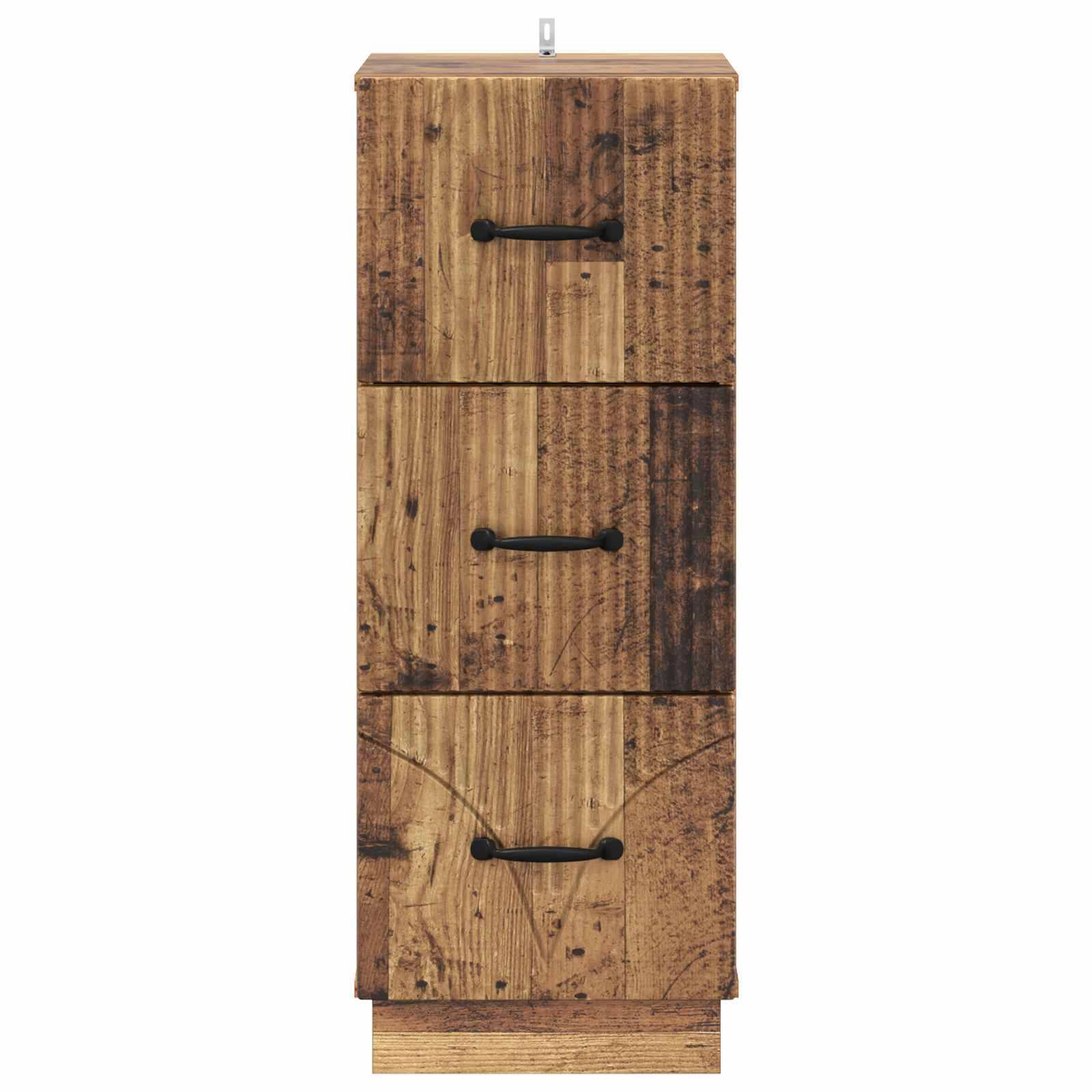 vidaXL Schubladenschrank Altholz 33 x 34,5 x 87 cm Holzwerkstoff