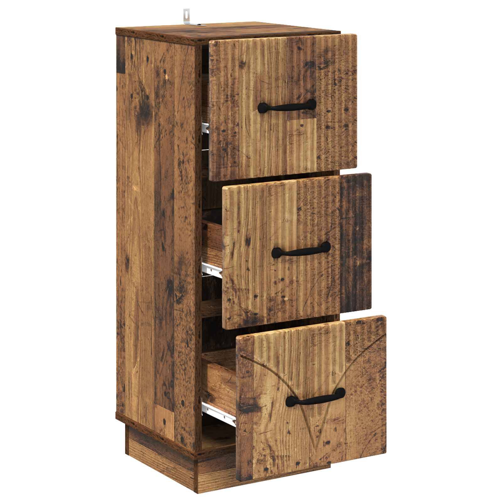 vidaXL Schubladenschrank Altholz 33 x 34,5 x 87 cm Holzwerkstoff
